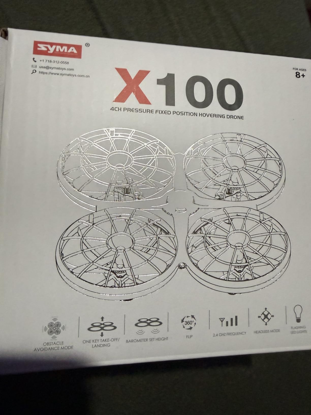 SYMA X100 Drone for Kids 8-12, Automatic Obstacle Avoidance, Up to 20 Mins Flight Time(2 Batteries), One-Key 360 Flips and Altitude Hold, Full-Guard Safe Indoor Drone Gift for Boys & Girls customer photo 2