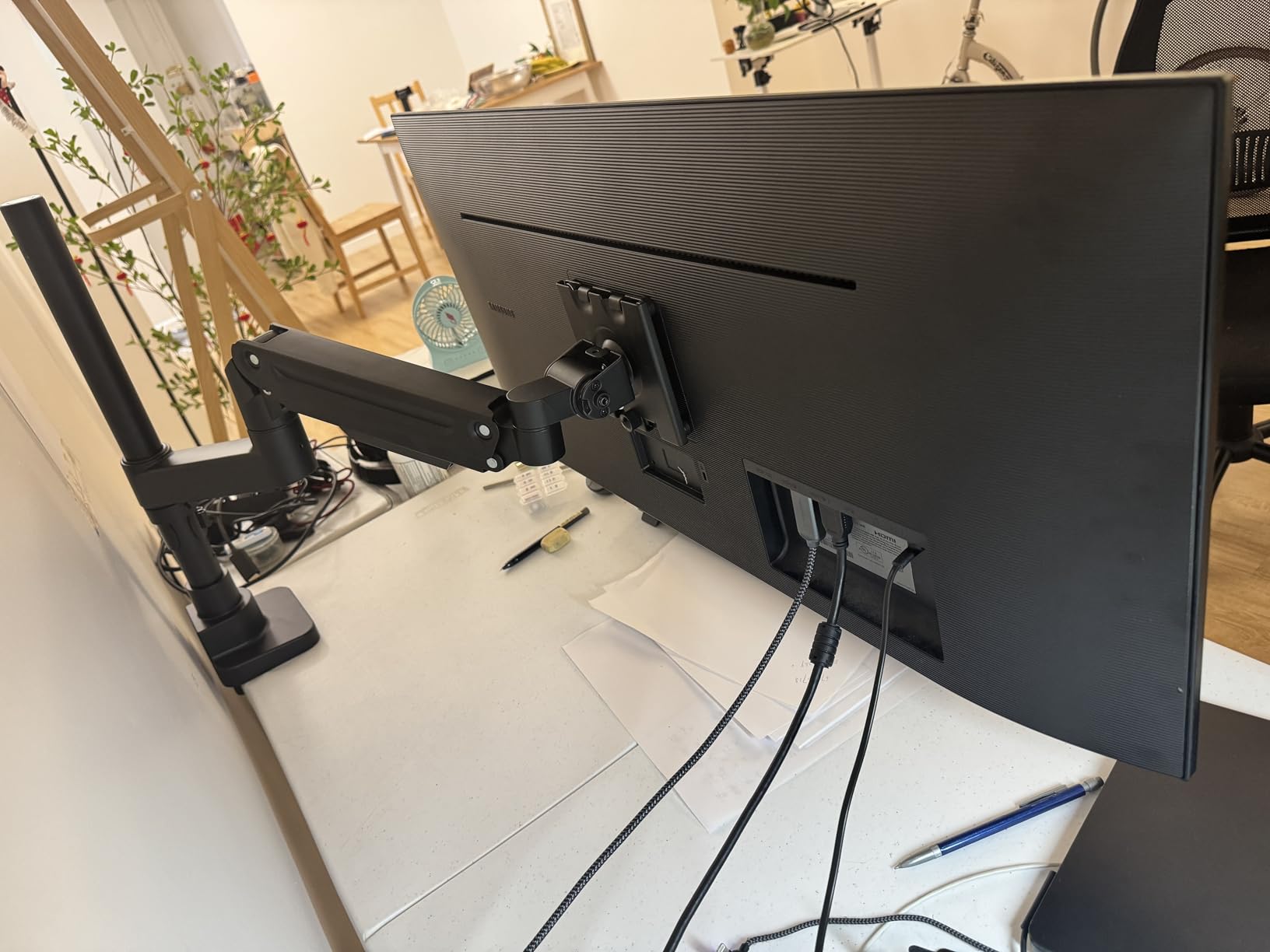 Dual Monitor-Arm Heavy-Duty for 17-49-inch Screens - Premium Vertical Stacked Dual Monitor Arm Desk Mount for Ultrawide Screens up to 44lbs, Fully Adjustability, VESA 75/100 mm, Black customer photo 1