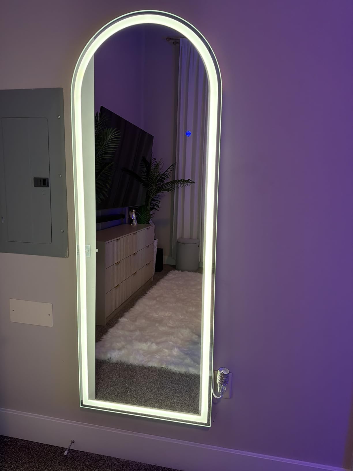 Koonmi Full Length Mirror Door Hanging with LED Lights 48