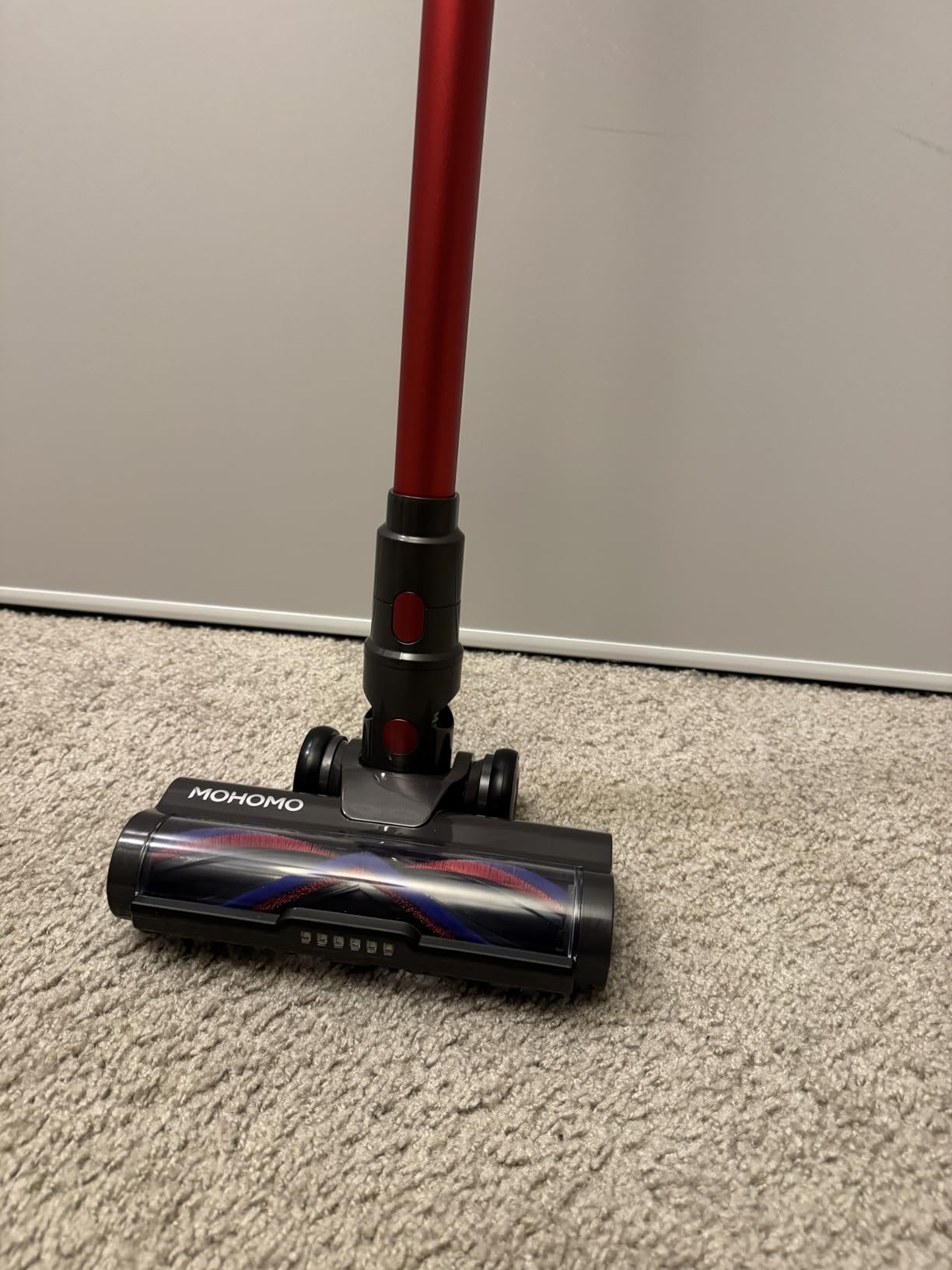 Cordless Vacuum Cleaner, 650W/55KPa 70Mins Vacuum Cleaners for Home, Self-Standing Stick Vacuum with Anti-Tangle Brush & OLED Touch Screen, Vacuum Cleaner for Hardwood Floors,Carpet,Pet Hair,Car (Red) customer photo 2