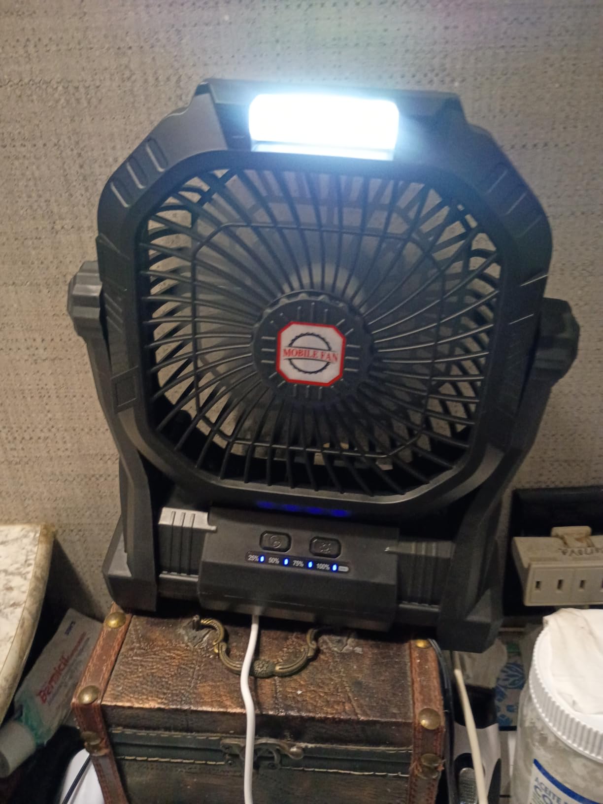 Camping Fan Rechargeable, 20000mAh Battery Powered Portable Fan with LED Light & Hook, 4-Speed 270 Adjustable, Camping Essentials for Tent, Travel, Car, Outdoor, Indoor, BBQ, Fishing, Jobsite customer photo 1