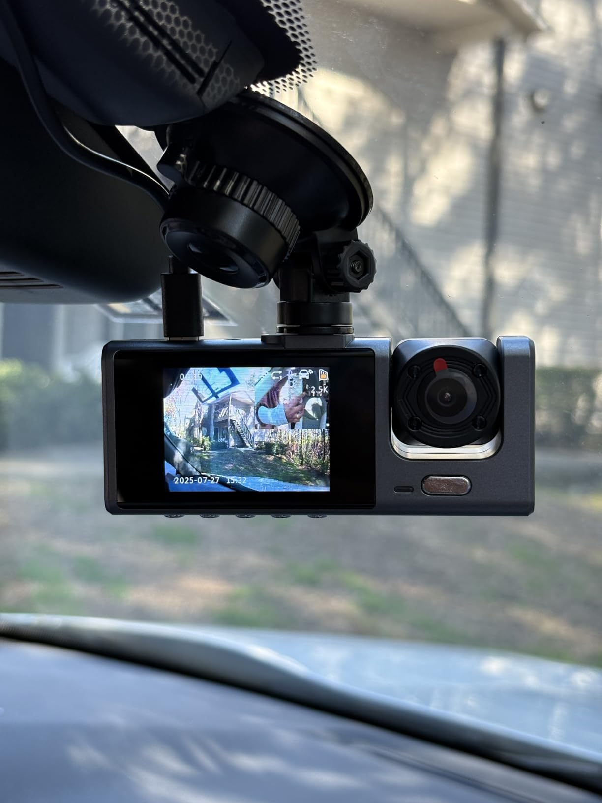 3 Channel WiFi Dash Cam Front and Rear Inside with 64GB SD Card, 2.5K+1080P+1080P Car Dash Camera for Cars Front and Rear, Dashcam with G-Sensor, Loop Recording, 24H Parking Mode, Support 512GB customer photo 1