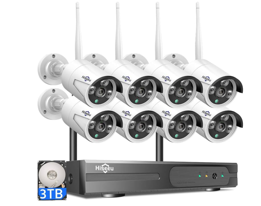 Hiseeu [16CH Expandable] 2.4G/5G Wireless Pro Security Camera System, 10.1