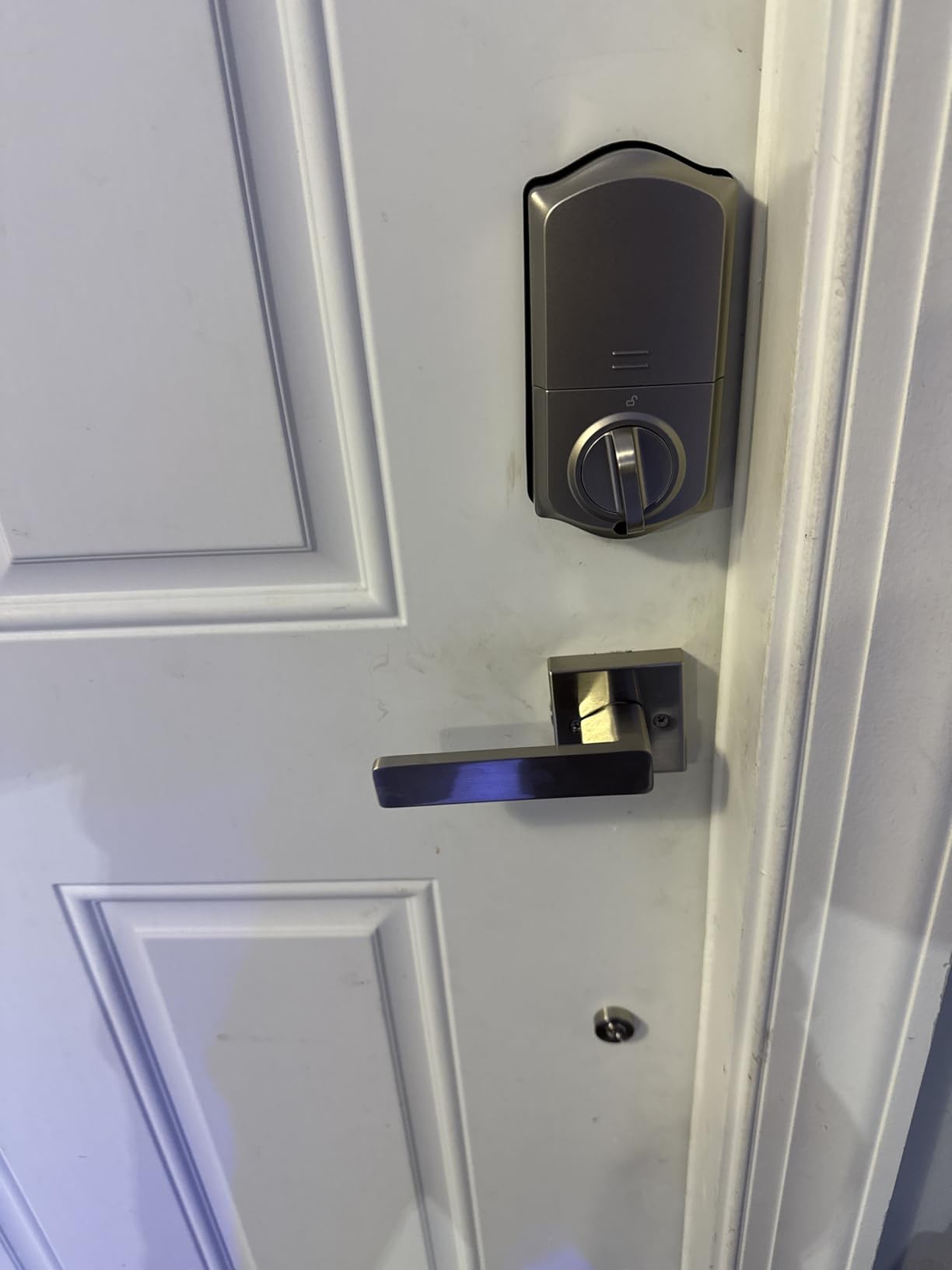 Veise VE017G-H Wi-Fi Smart Fingerprint Front Door Lock Set, Remote App Control, Keyless Entry Deadbolt with Handle, Backlit Keypad, IP55 Weatherproof, Auto Lock, Easy to Install, Matte Black customer photo 2