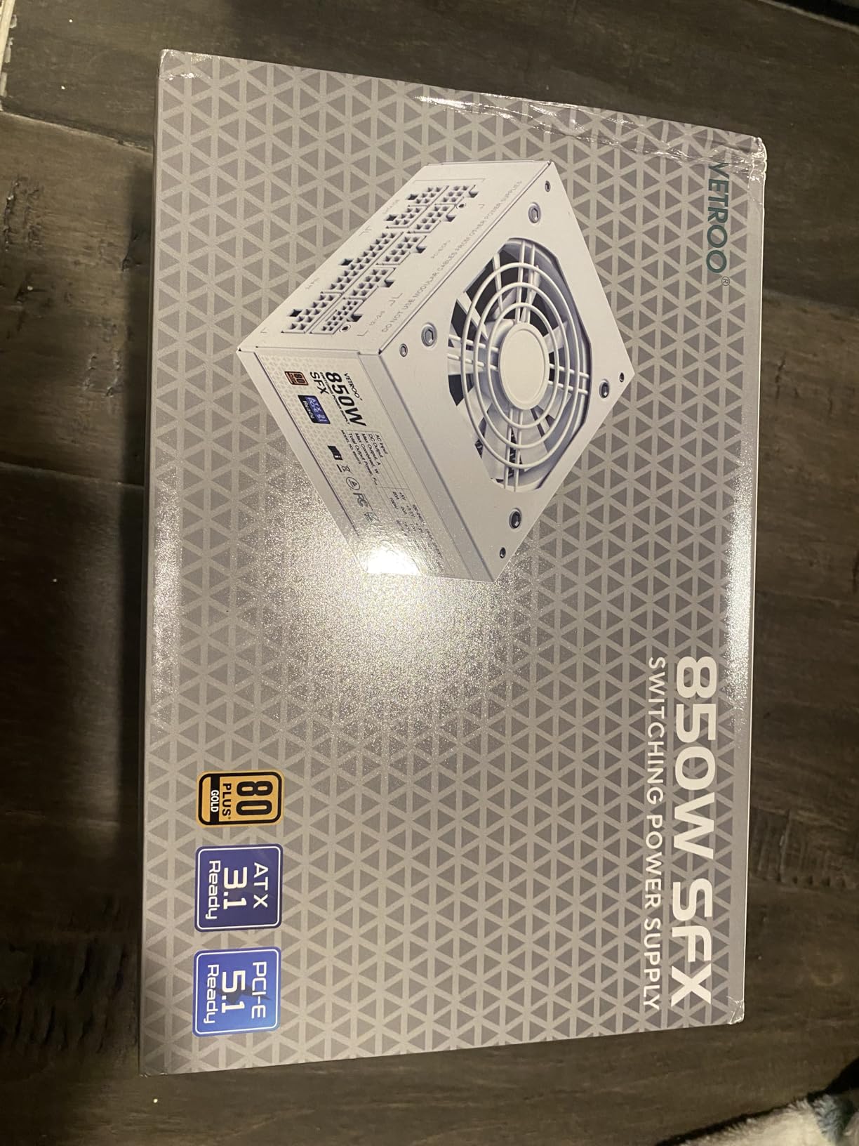 Vetroo 850W SFX Power Supply ATX 3.1 & PCIE 5.1 Ready, 80 Plus Gold Certificate Fully Modular, 90mm FDB Fan for Low-Noise Operation, SFX-to-ATX Bracket, 10-Year Warranty - Black customer photo 1