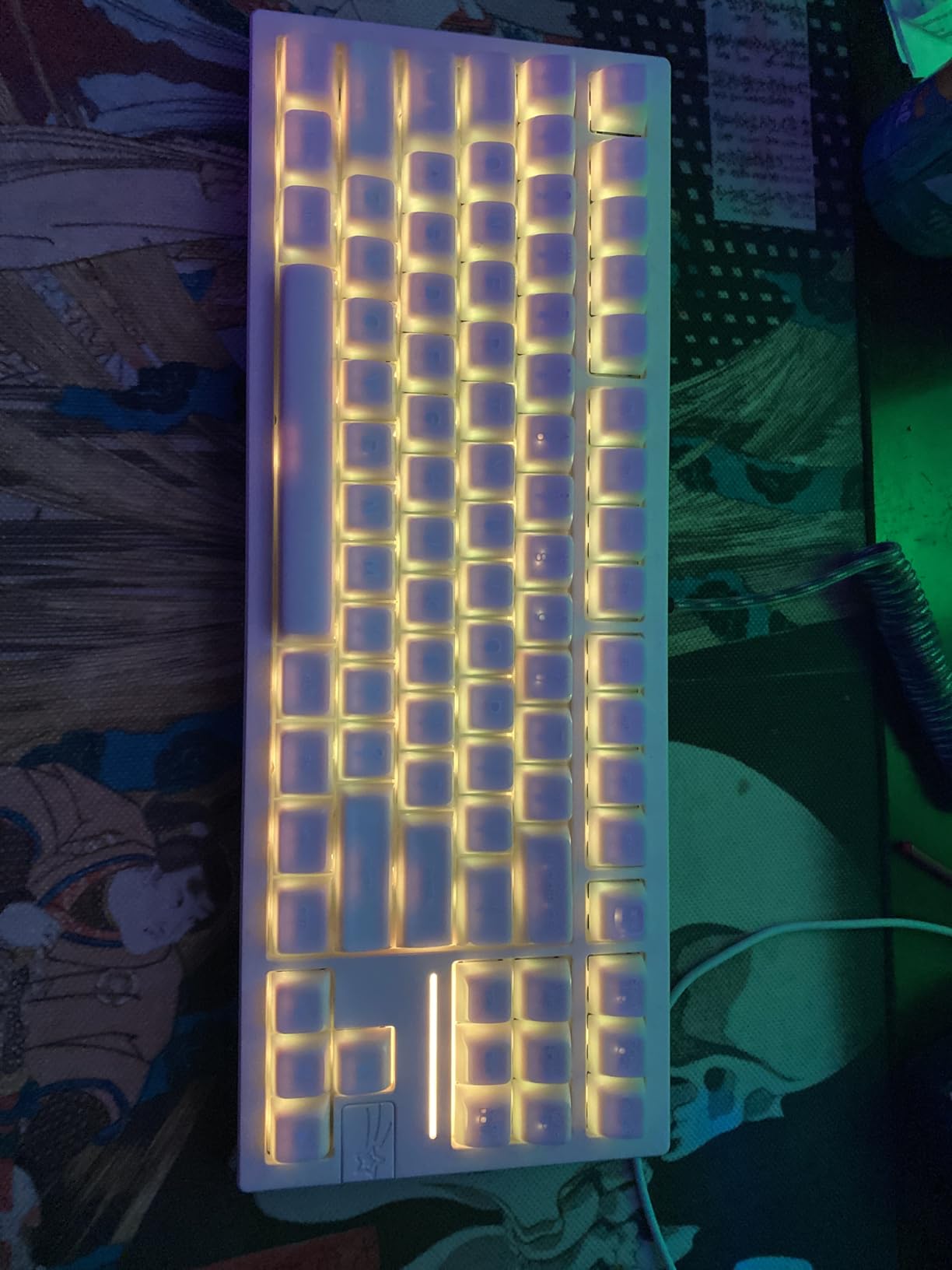 dagaladoo Purple Clear keycaps, Transparent keycaps 60 75 100 Percent, Crystal keycap Set, Shine Through Key caps Ceramic Style, MDA Profile Keyboard Key Cap for Mx Switches Mechanical Keyboard customer photo 2