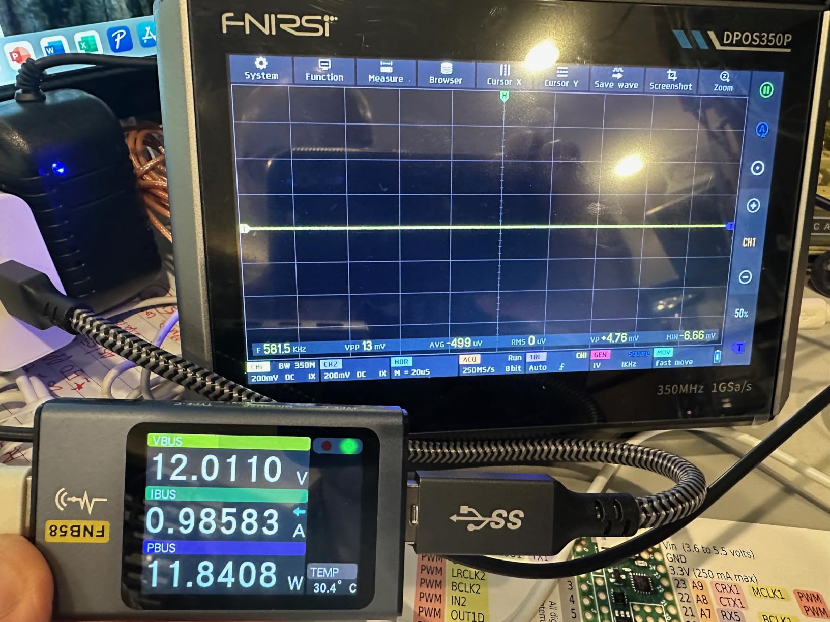 FNIRSI DPOS350P 4-in-1 Tablet Oscilloscope 350MHz with 7