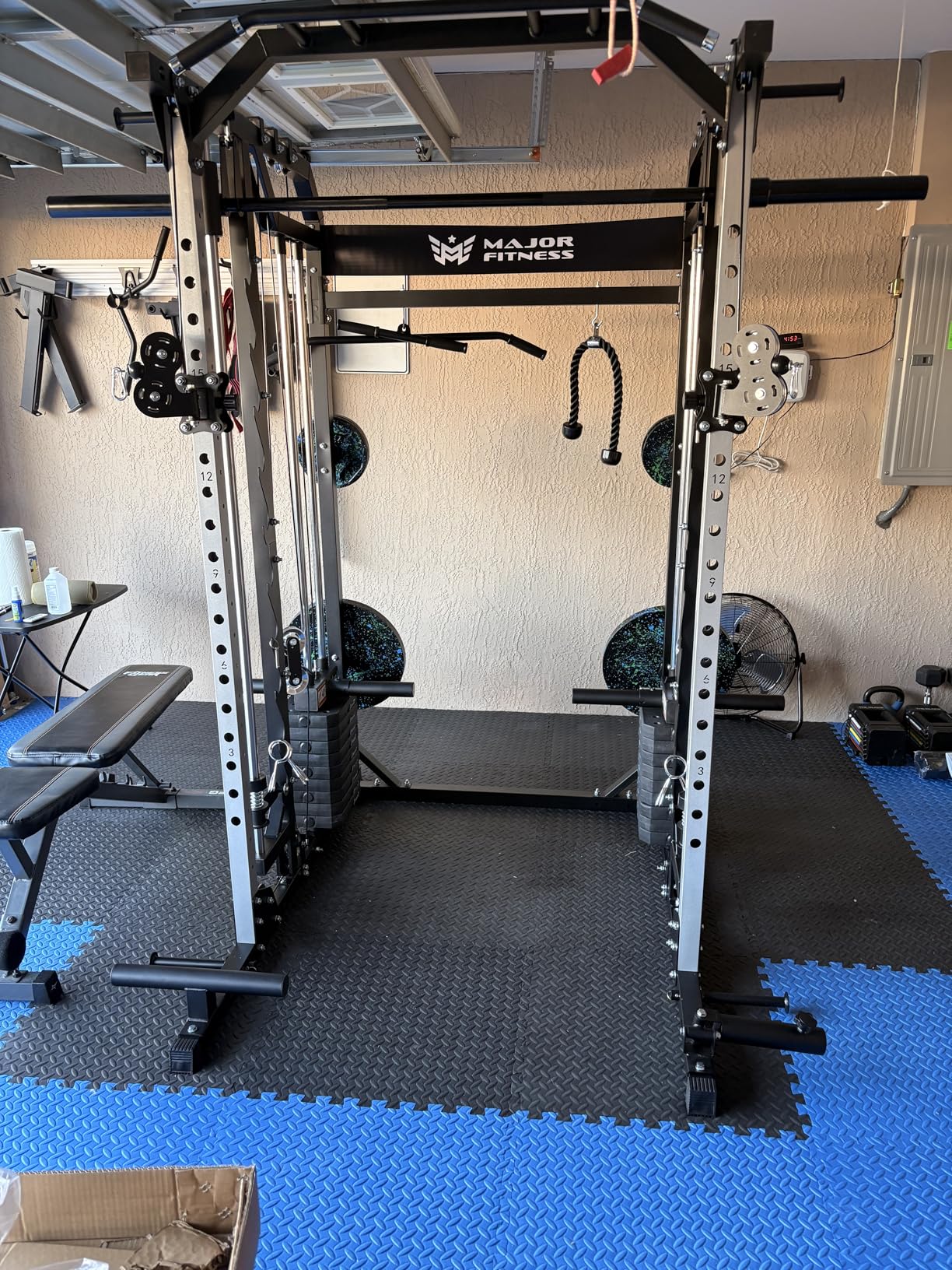 Major Fitness Drone2 Advanced Training Smith Machines - All-in-One Home Gym Squat Rack with Aluminum Pulley Set, Weight Bar, Dual LAT Pull-Down Systems & Cable Crossover Machine customer photo 2