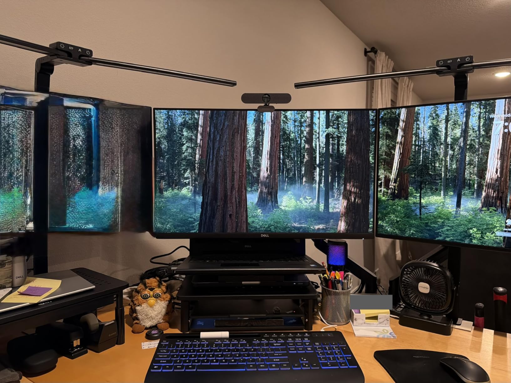 MOUNTUP Dual Monitor Stand for Max 43 inch Screens, Ultrawide Monitor Arm Height Adjustable, Heavy Duty Dual Monitor Mount, Full Motion Premium Monitors Arm, Holds 2.2 to 33 lbs, VESA Desk Mount customer photo 1