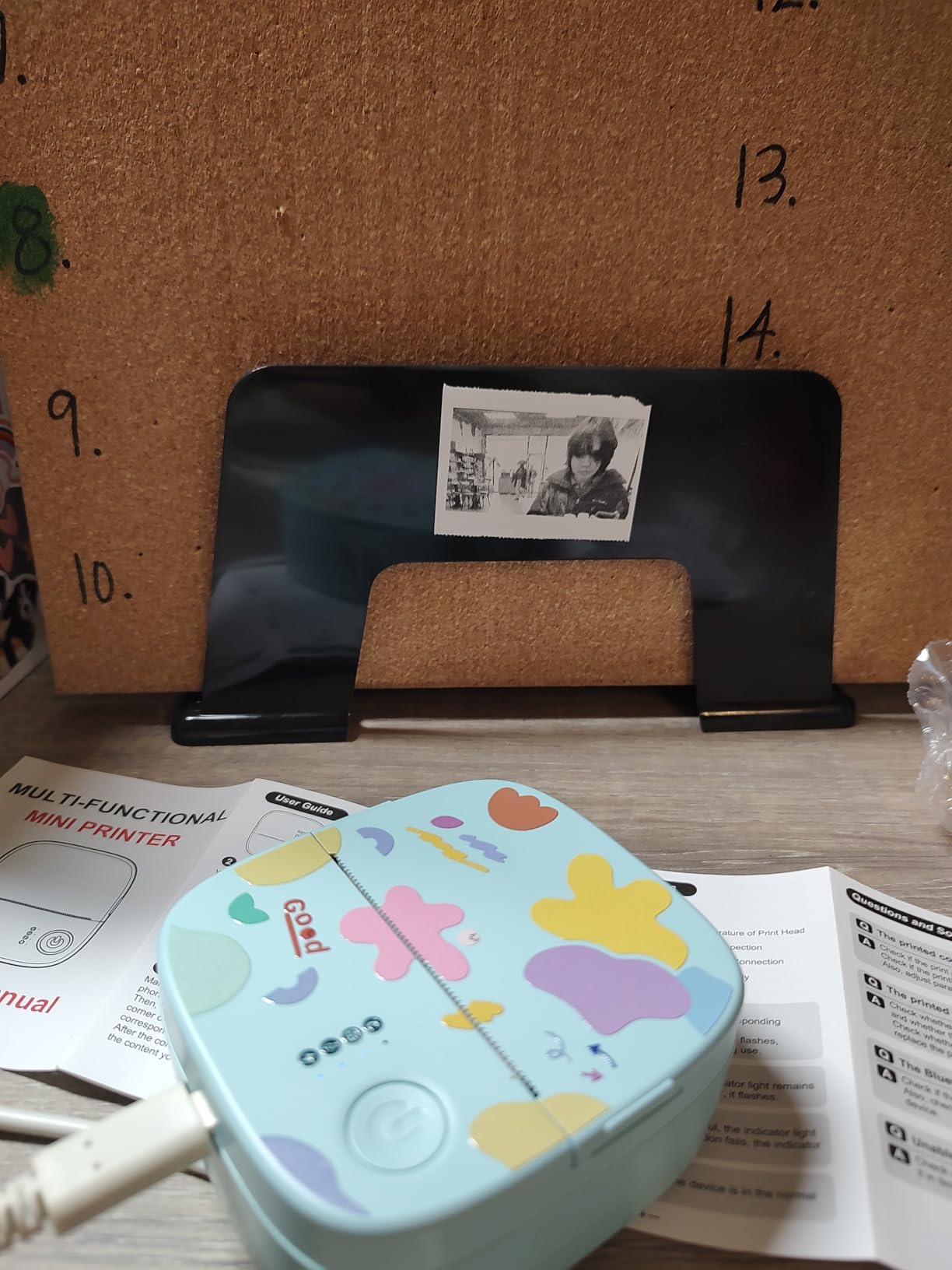Mini Sticker Printer AHM2, Mini Thermal Printer with 3 Rolls Paper, Portable Bluetooth Inkless Printpods, Pocket Label Maker Suitable for Creative Kids DIY, Diaries, Photos, Study Notes -White customer photo 2