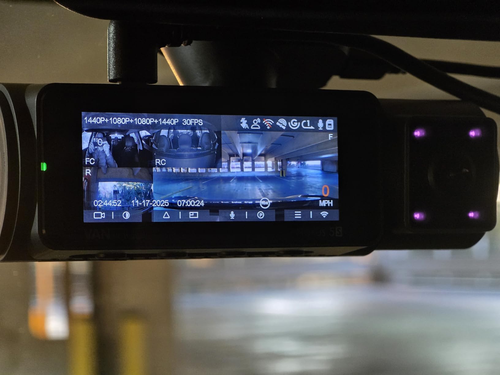 Vantrue N5S 4 Channel 360 Degree 2.7K Dash Cam, 4CH STARVIS 2 Night Vision, 2.7K+1080P*2+1440P Front Rear Inside Dashcam, 24/7 Buffered Parking Mode, WiFi, Voice Control, Dual GPS, Support 1TB Max customer photo 2