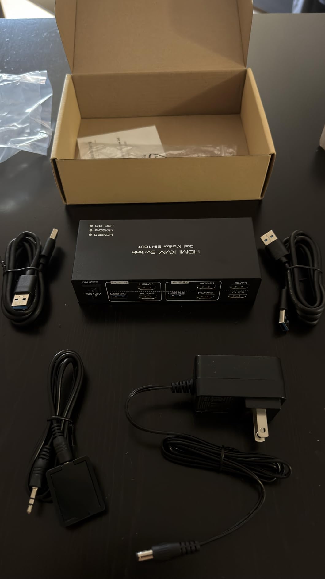 4K@120Hz KVM Switch 2 Monitors 2 Computers 8K@60Hz HDMI KVM Switch Share Dual Monitor and 4 USB Devices Support Extended/Copy Mode with USB 3.0 Cables and Extended Controller customer photo 2