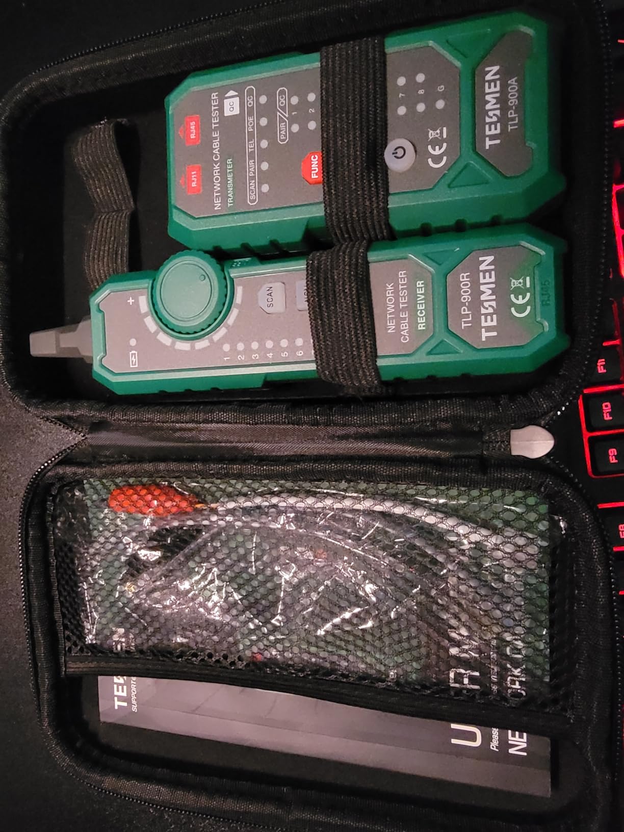 TESMEN TLP-900AR Network Cable Tester, RJ11 RJ45, for CAT5/6/POE/STP, Multi-function Cable Tracer with Pairing, Continuity, QC & NCV, Suitable for Ethernet, Telephone, Wire maintenance and sorting-Green customer photo 1