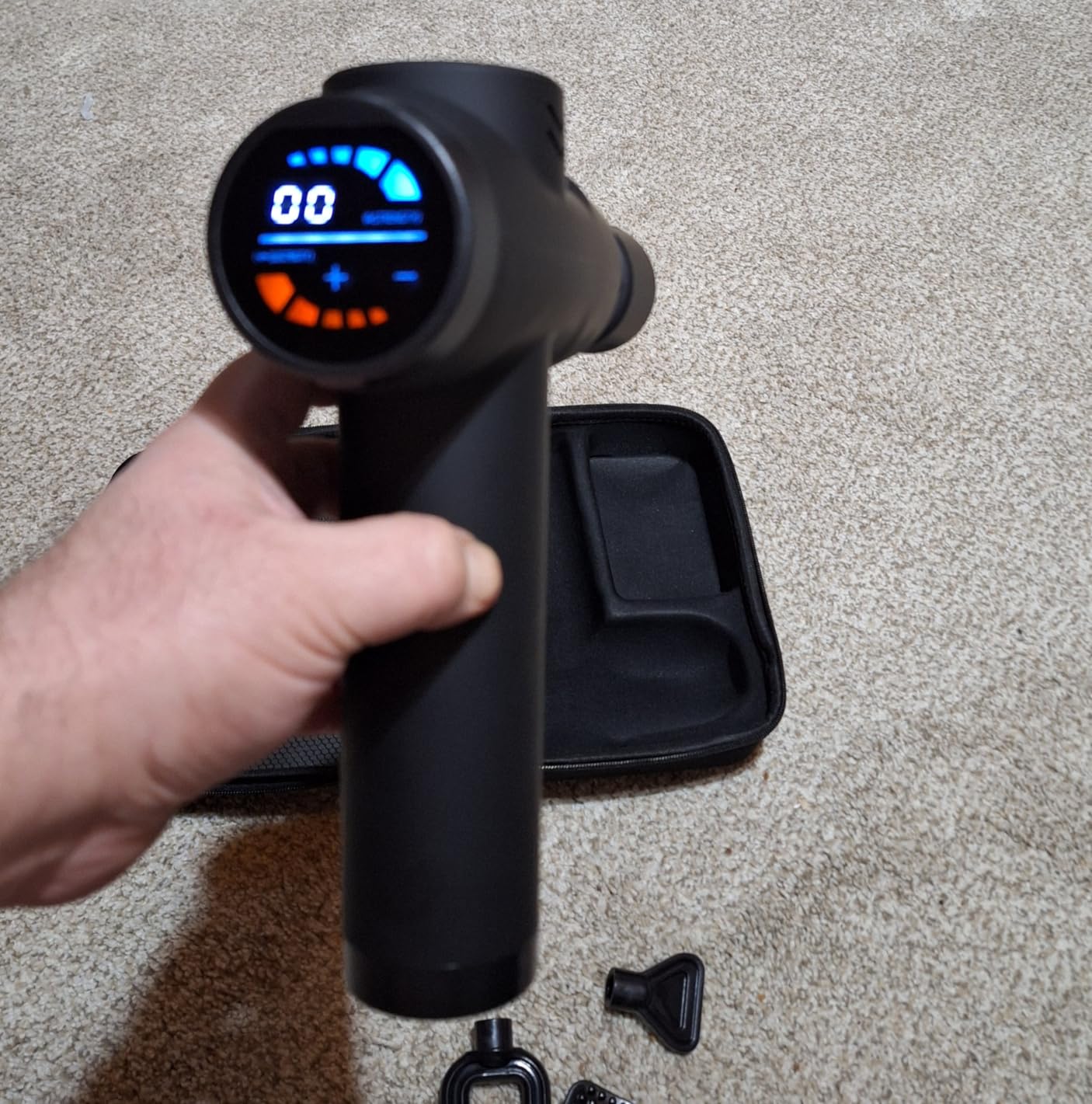 AERLANG Massage Gun with Heat and Cold, Deep Tissue Massage Gun, Back and Neck Massager for Pain Relief, Muscle Percussion Massager, Handheld Messager with 7Heads&Silent Birthday Gifts for him customer photo 1