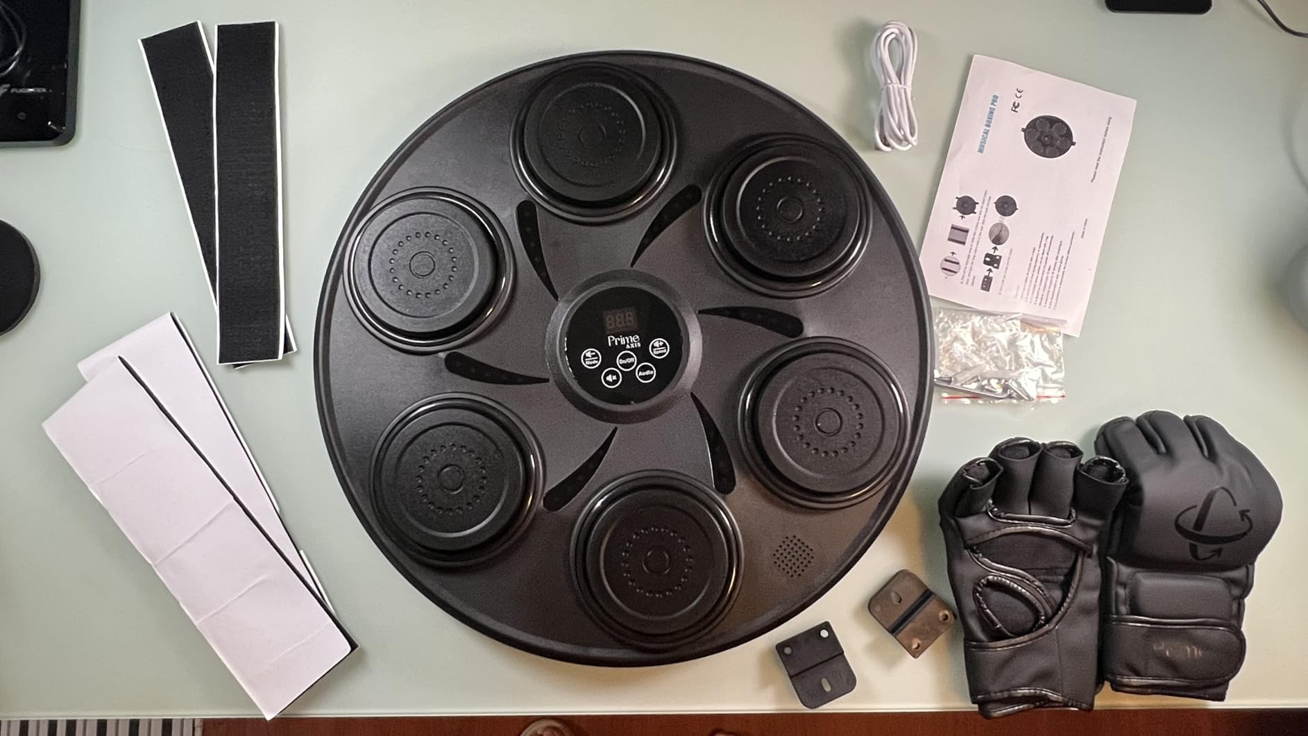 Music Boxing Machine for Adults and Kids, Interactive Punching Trainer with Boxing Gloves | Bluetooth Smart Boxing Training Machine with 9 Modes & 9 Speeds | Large Size Wall for Home, Office, and Gym customer photo 1