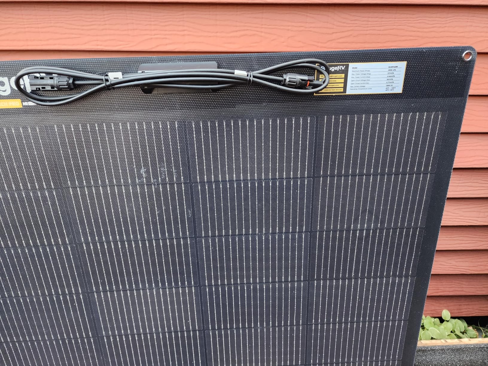 BougeRV Arch Pro 200 Watts Anti-Shading N-Type Fiberglass Flexible Solar Panel, Portable 24 Volts 16BB Mono Cell 25% High-Efficiency, Compact for RV Camping Home Boat Marine Curve Surface Black customer photo 1