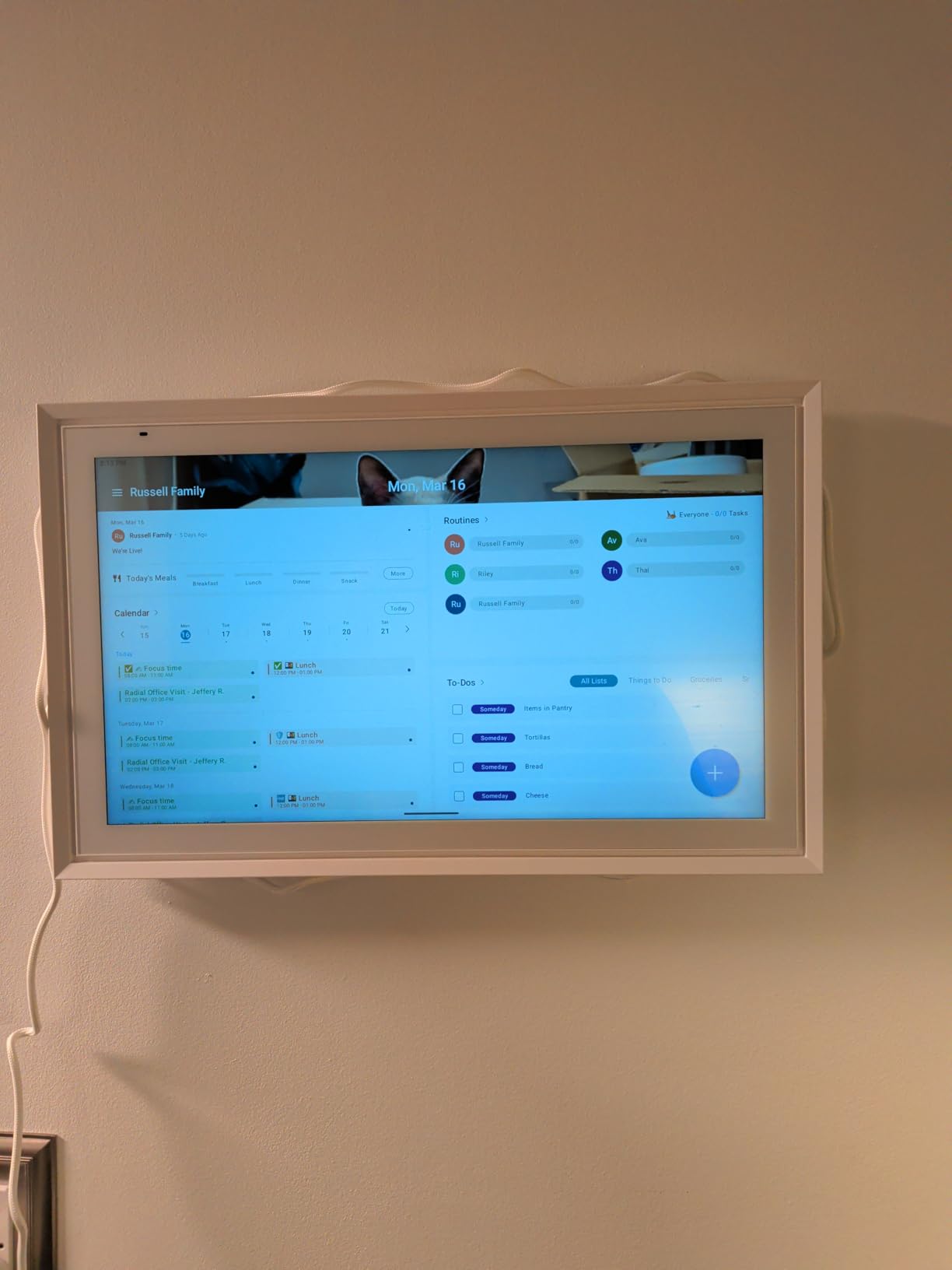 Apolosign 15.6-inch Digital Calendar: Dual Mode Smart Wall Planner, Electronic Touchscreen Interactive Display for Family Schedules - Teak customer photo 2