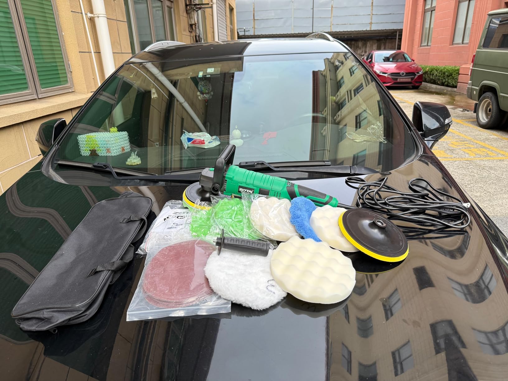 Buffer Polisher, 1600W 7 Inch/6 Inch Pure Copper Motor Car Buffers and Polishers Kit, 7 Variable Speeds 1000-3500 RPM customer photo 2