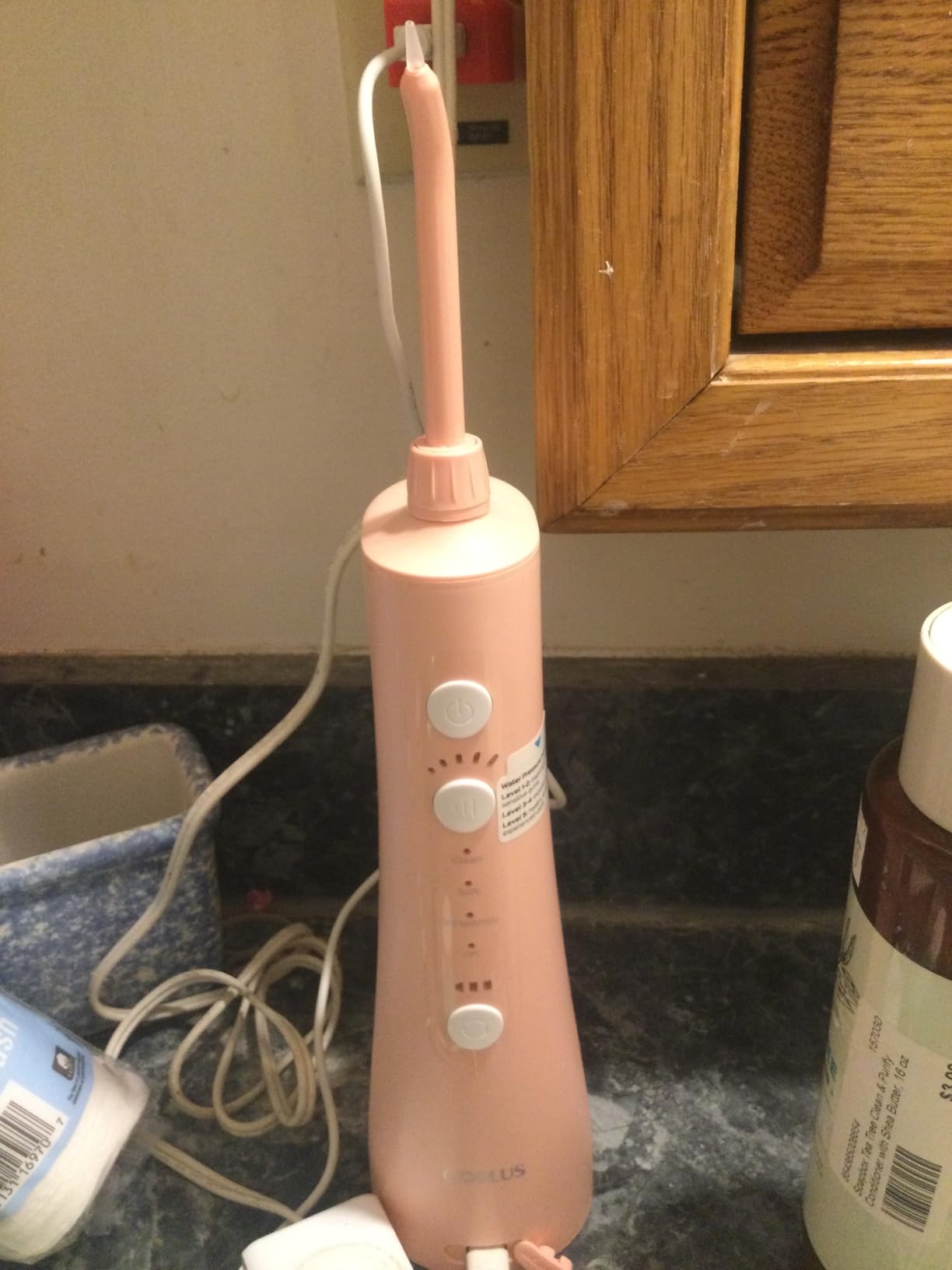 COSLUS C50 Portable Water Flosser for Teeth: 4 Modes & 5 Intensity Levels Professional Electric Dental Pick for Sensitive Gums, Braces & Orthodontic - Cordless for Travel Use customer photo 1