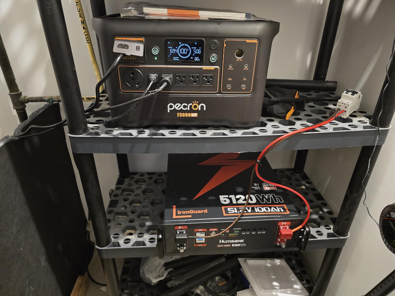 HumsiENK 48V 100Ah LiFePO4 Lithium Battery | UL1973 Listed| 3U Server Rack with Active Balancing & BYD Cells, Max 5120Wh & Bluetooth, 100A BMS for Off-Grid Solar System, Home Energy Storage, Backup customer photo 1