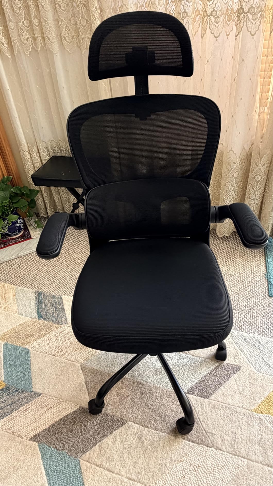 AreShark Office Chair Ergonomic Desk Chairs with Adjustable Lumbar Support & Headrest Hanger, High Back Breathable Mesh Chair with Wheels, Rolling Swivel Comfy Task Computer Chair for Home Work Gaming customer photo 1