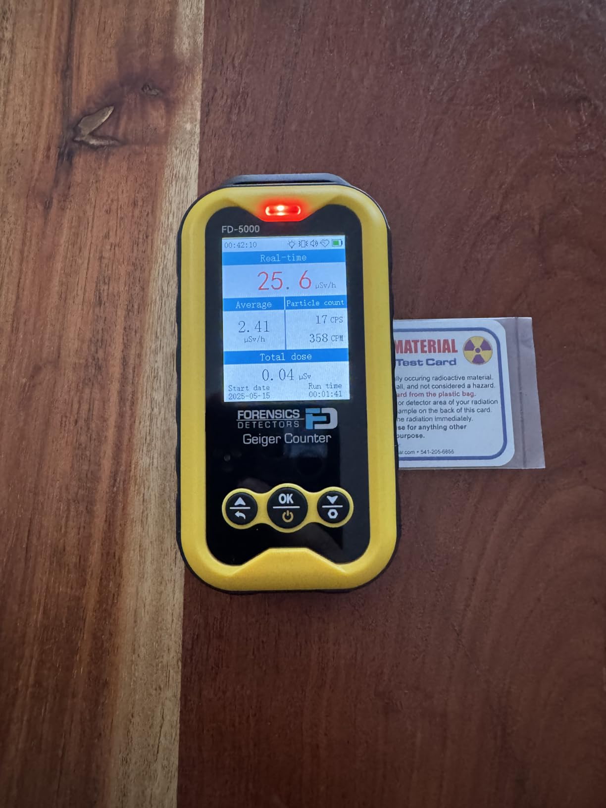 Geiger Counter + Radiation Test Card | Upgraded 20-Year Sensor Life | Radiation Detector | Beta, Gamma, & X-Rays customer photo 1