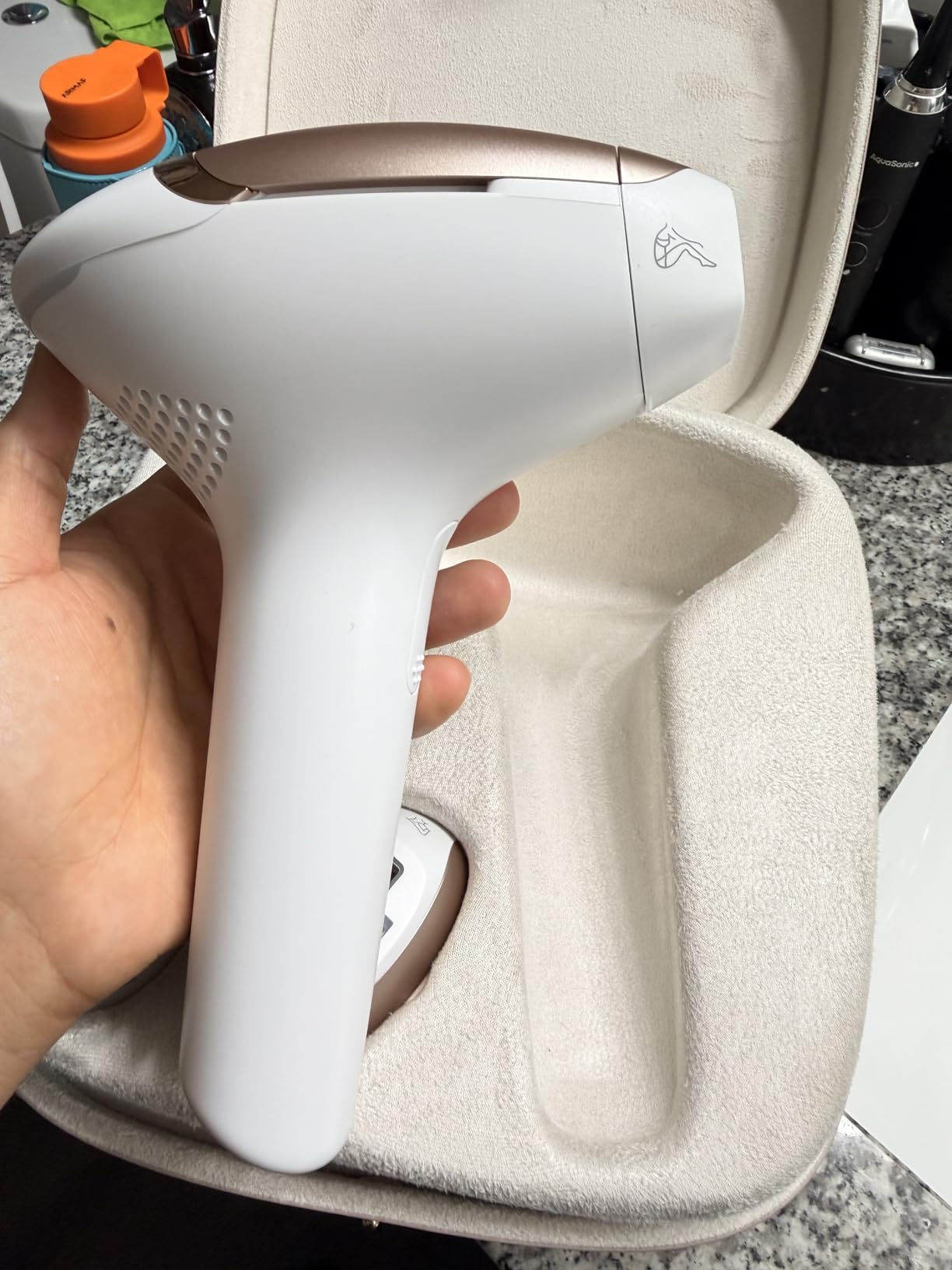 Philips Lumea 9000 Series IPL Hair Removal Device, Visible Permanent Laser Hair Reduction Done at Home, for Women & Men, SenseIQ Technology, 4 Attachments for Body, Face, Bikini & Underarms, BRI984/03 customer photo 2