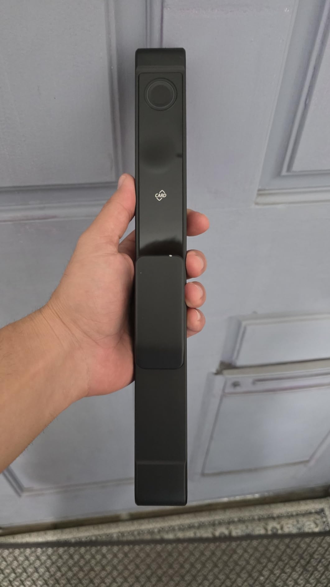 eLinkSmart Slim Keypad Door Lock Built-in WiFi Fingerprint Keyless Entry Mortise Smart Lock for Sliding Patio Glass Door, 2885 Hook Latch, Fits 22-110mm (0.87-4.33 inch) Door Thickness, Tuya App customer photo 1