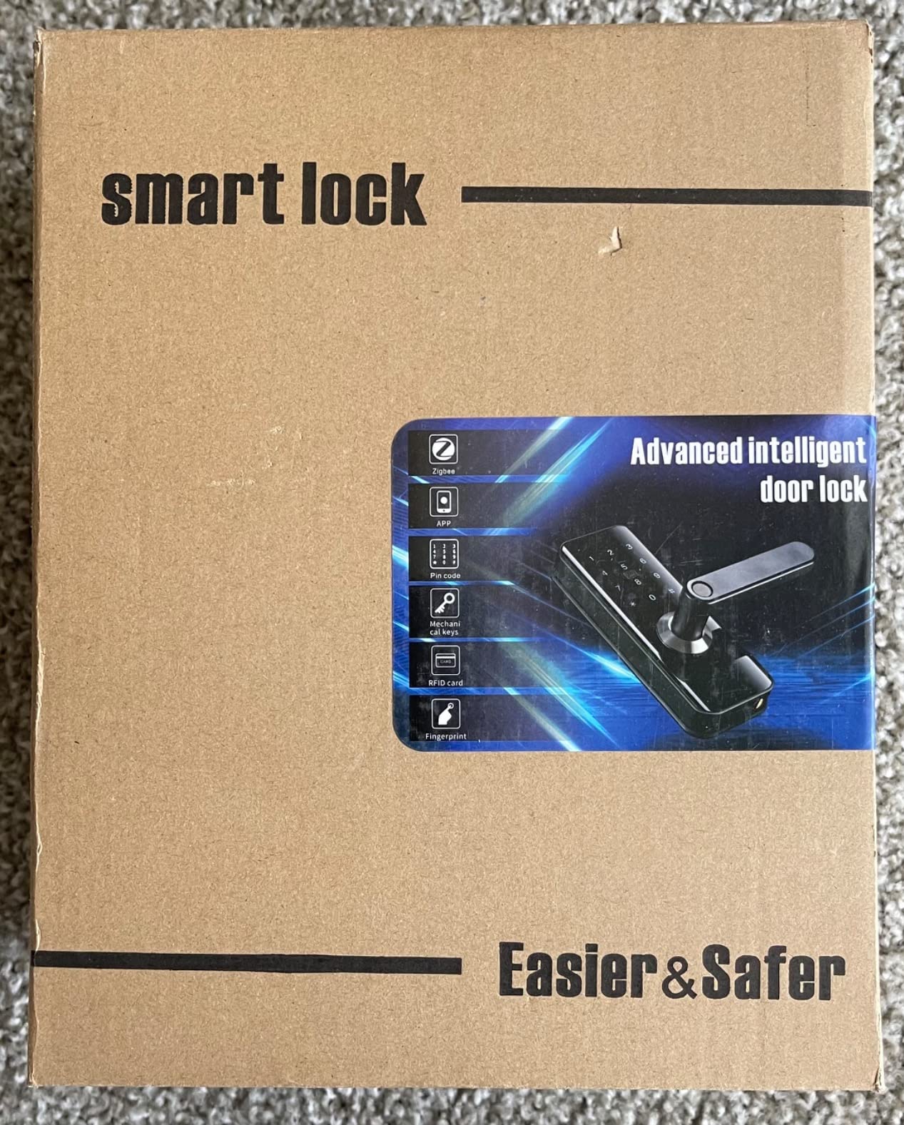 eLinkSmart Slim Keypad Door Lock Built-in WiFi Fingerprint Keyless Entry Mortise Smart Lock for Sliding Patio Glass Door, 2885 Hook Latch, Fits 22-110mm (0.87-4.33 inch) Door Thickness, Tuya App customer photo 2