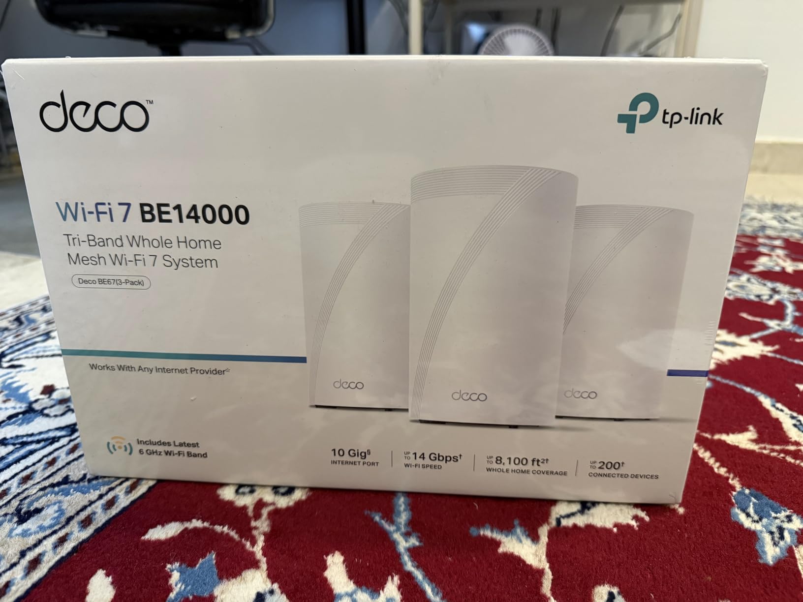 TP-Link Deco 7 Pro BE14000 Tri-Band Wi-Fi 7 Whole Home Mesh System | 8-Stream 14 Gbps | 10 Gbps WAN/LAN Port | Up to 8100 Sq.ft, 200 Devices Capacity | 320 MHz, HomeShield, AI-Roaming (3-Pack) customer photo 2