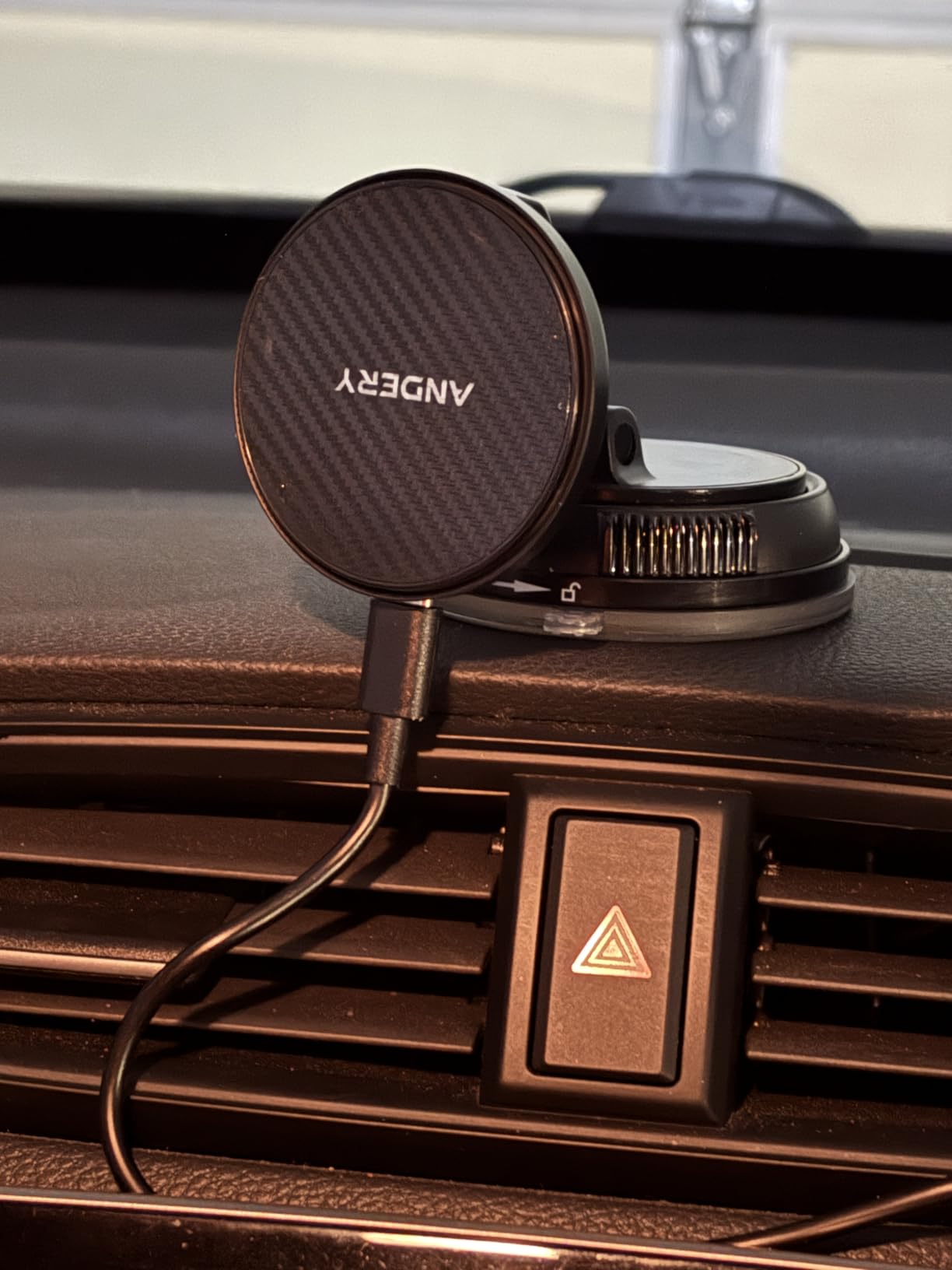 ANDERY Only for iPhone Magsafe Car Mount Charger, 15W Wireless Faster Charging, 78+LBS Strongest Suction customer photo 1