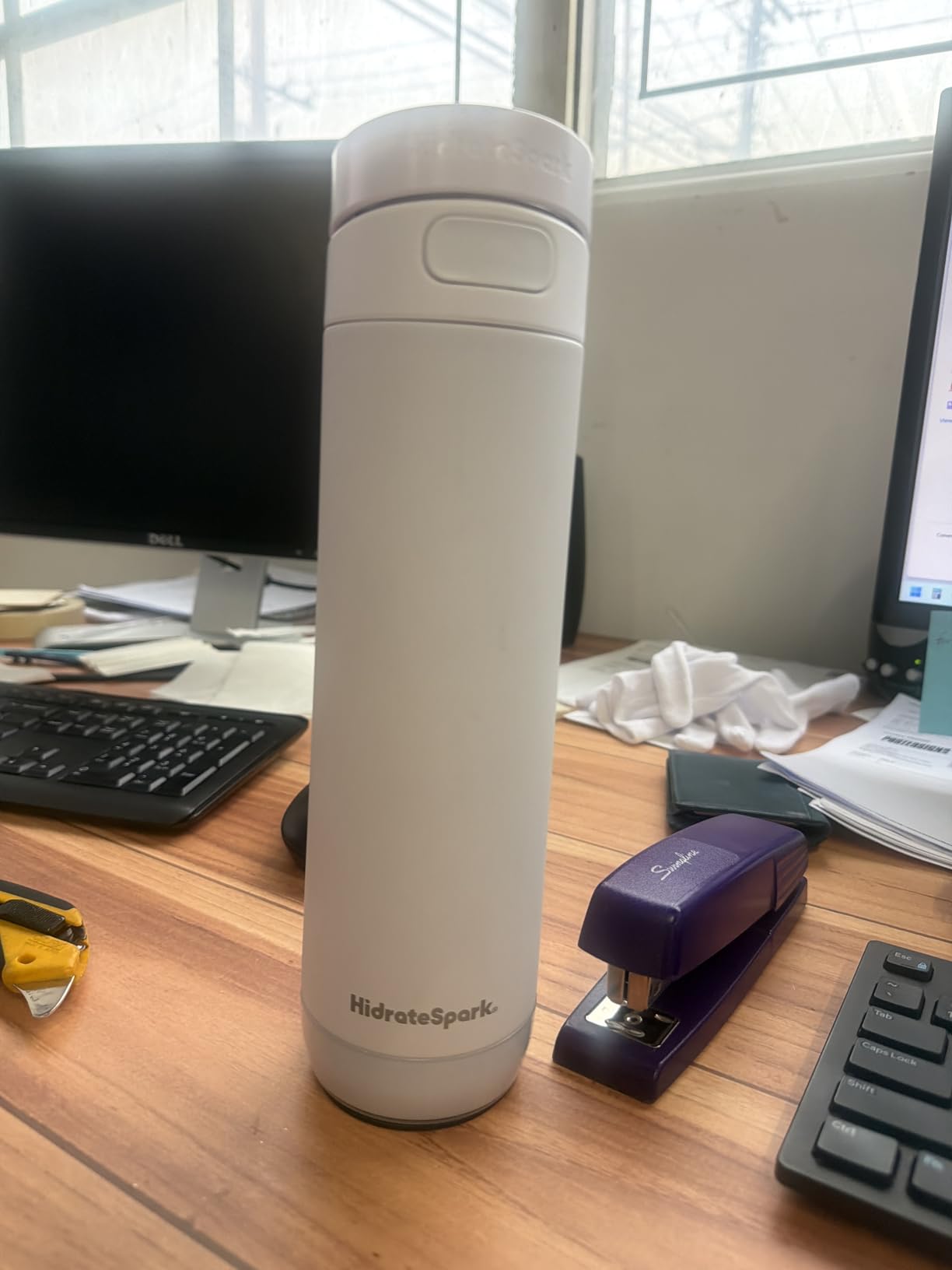 HidrateSpark PRO 2 21 oz Chug - Smart Hydration Bottle with Clinically Accurate Water Tracking & Extended Battery Life - Syncs with Apple Health, Fitbit, Smart Rings & Watches - Navy customer photo 1