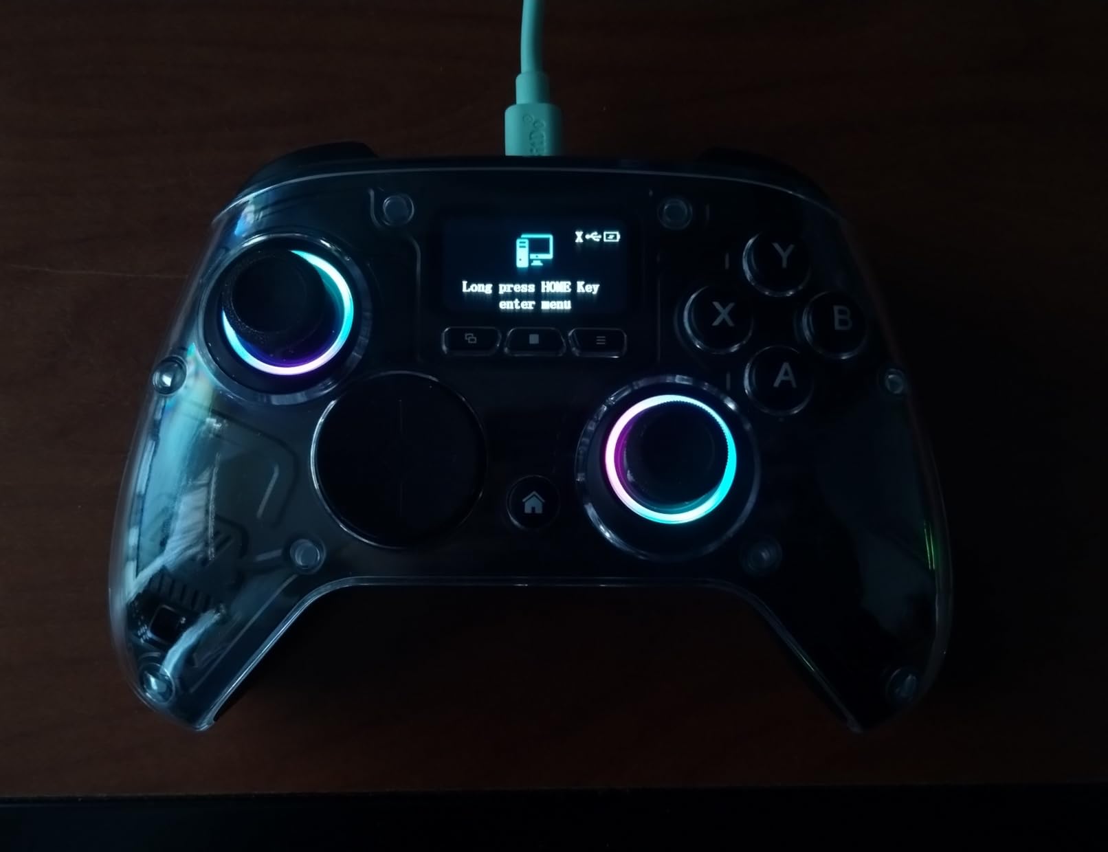 AOC PC Controller - Interactive Screen Wireless Controller Compatible with PC/Switch/Switch 2/iOS/Android, Hall Effect Joystick & Triggers, RGB Lighting, Adjustable Vibration/Turbo, 1000mAh Battery (Black) customer photo 2
