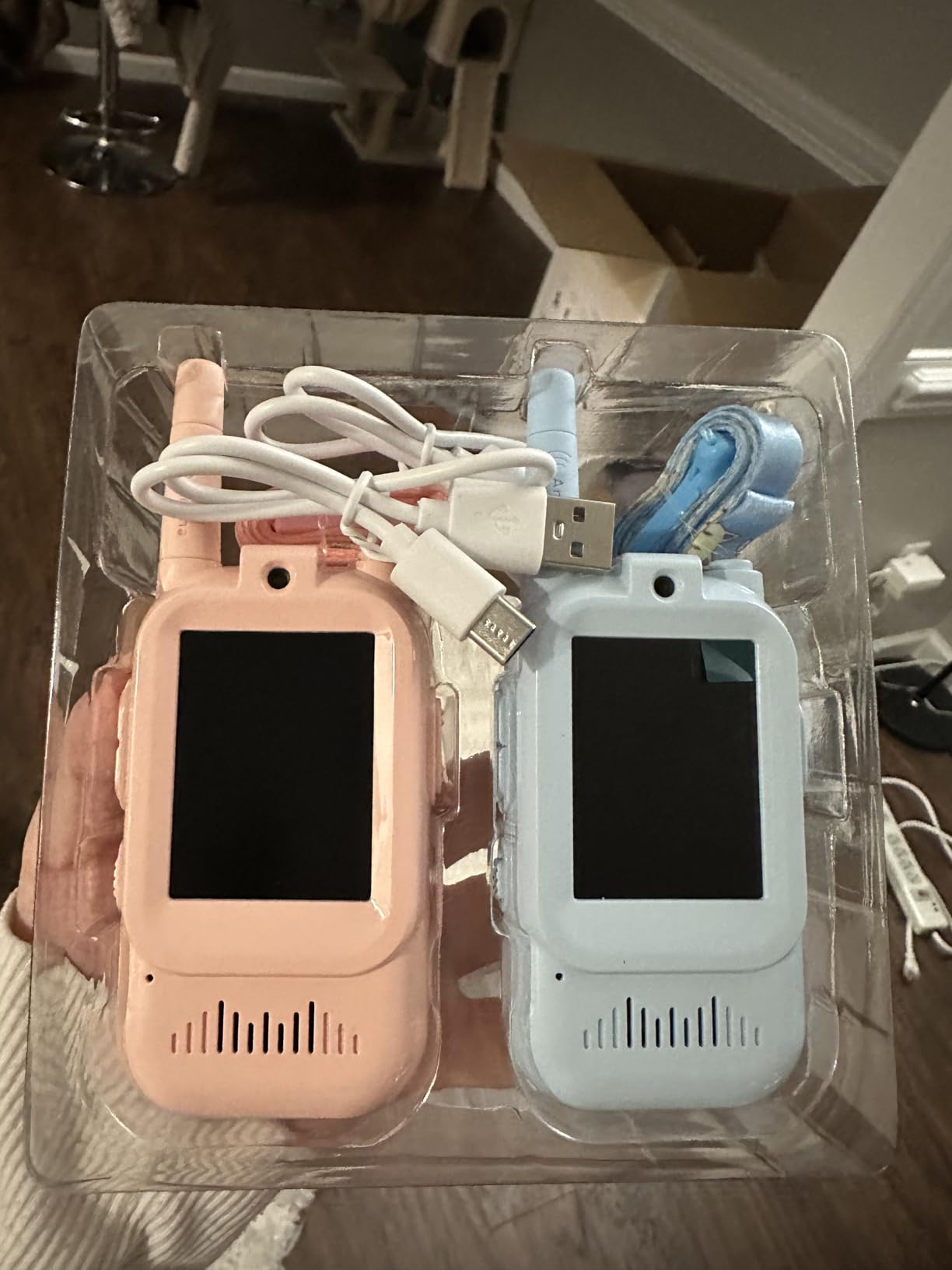 Kids Video Walkie Talkies, 2 Pack Long Range Walkie-Talkie for Kids, Rechargeable Video Call Toys for Indoor, Camping, Hiking, Travel, Christmas Birthday Gift for Boys Girls Age 3-5 (Blue/Pink) customer photo 2