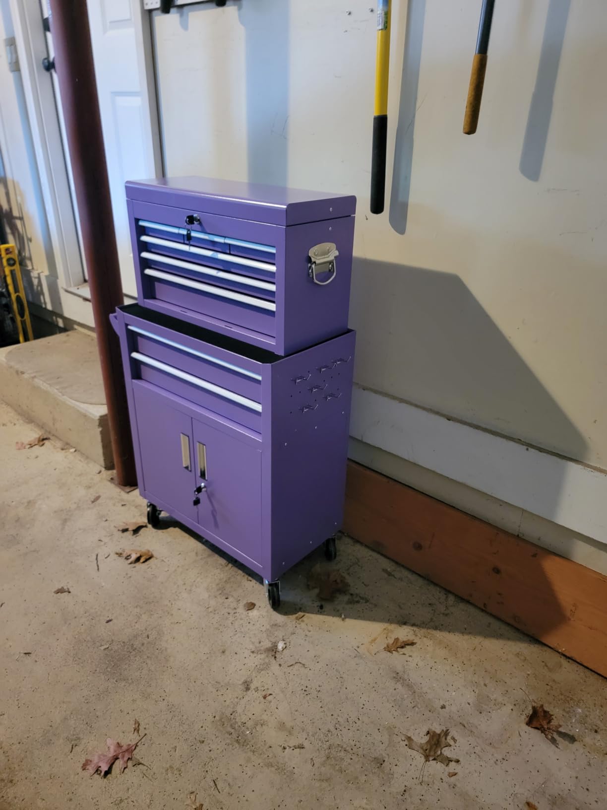 INTERGREAT 8-Drawers Rolling Tool Chest, Assembled Tool Chest with Wheels, Detachable Top Tool Box, Tool Cabinet for Repair Room,Warehouse, Rolling Tool Box with Hooks,Tray Divider,Liners(Black) customer photo 2