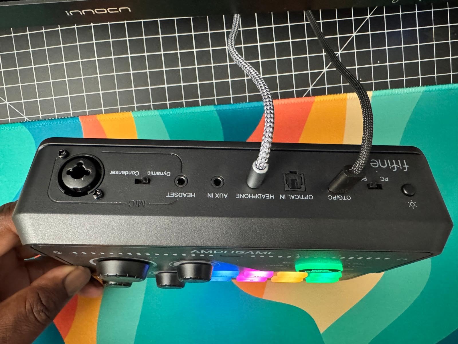 Fifine Gaming Mixer for Voice Chat and Streaming- 7.1ch Surround Sound Headphone Amp-XLR Preamp-USB Plug & Play-Voice Changer-RGB-Volume Control-3 EQ Modes Ampligame SC8 customer photo 2