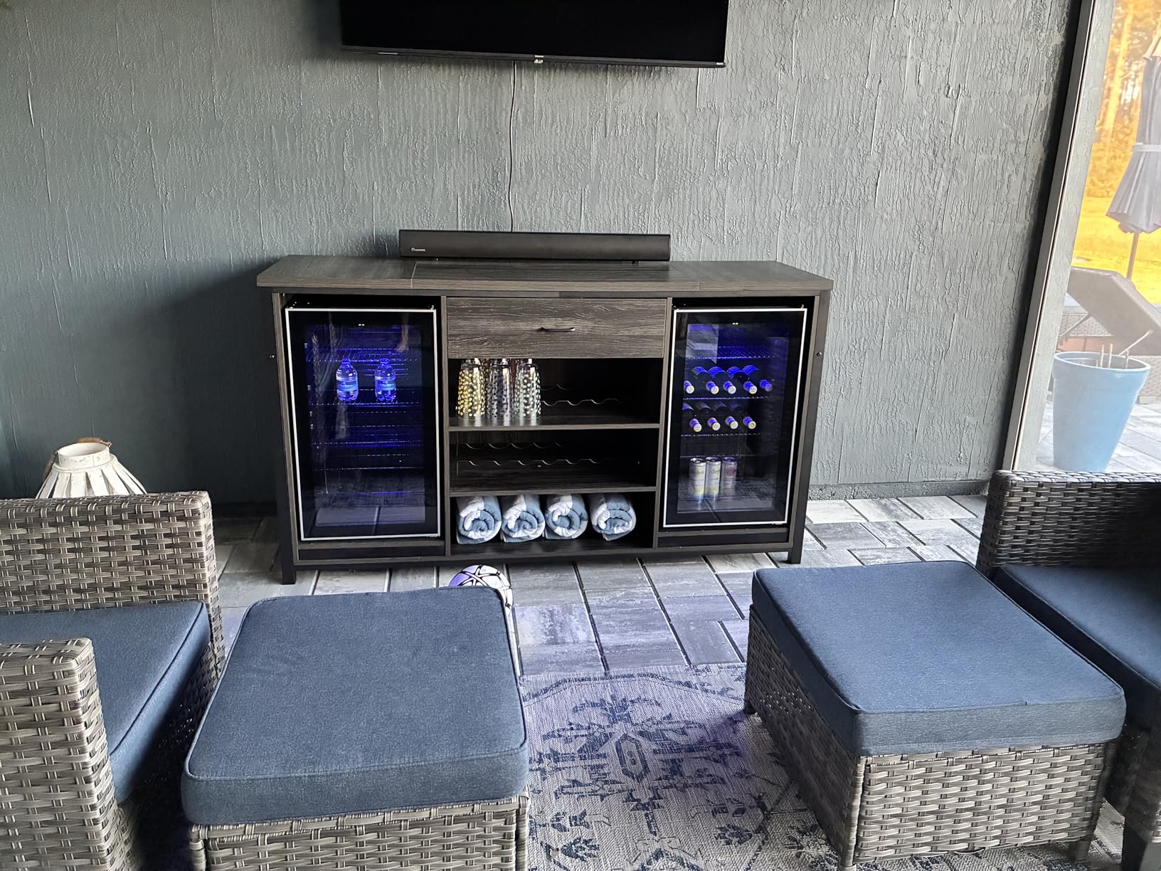 Antarctic Star 36 Bottle Wine Cooler Beverage Refrigerator Small Mini Wine Cellar Beer Soda Bar Fridge Quiet Operation Compressor Adjust Temperature Freestanding Black, 4.4 Cu. Ft. customer photo 1