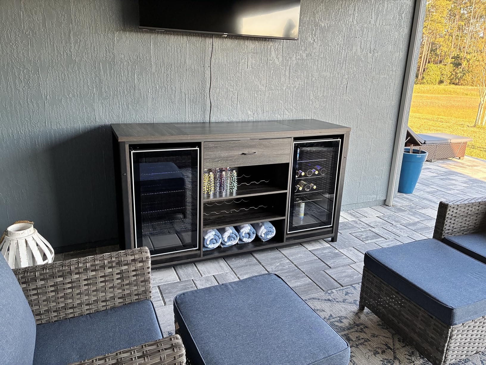 Antarctic Star 36 Bottle Wine Cooler Beverage Refrigerator Small Mini Wine Cellar Beer Soda Bar Fridge Quiet Operation Compressor Adjust Temperature Freestanding Black, 4.4 Cu. Ft. customer photo 2