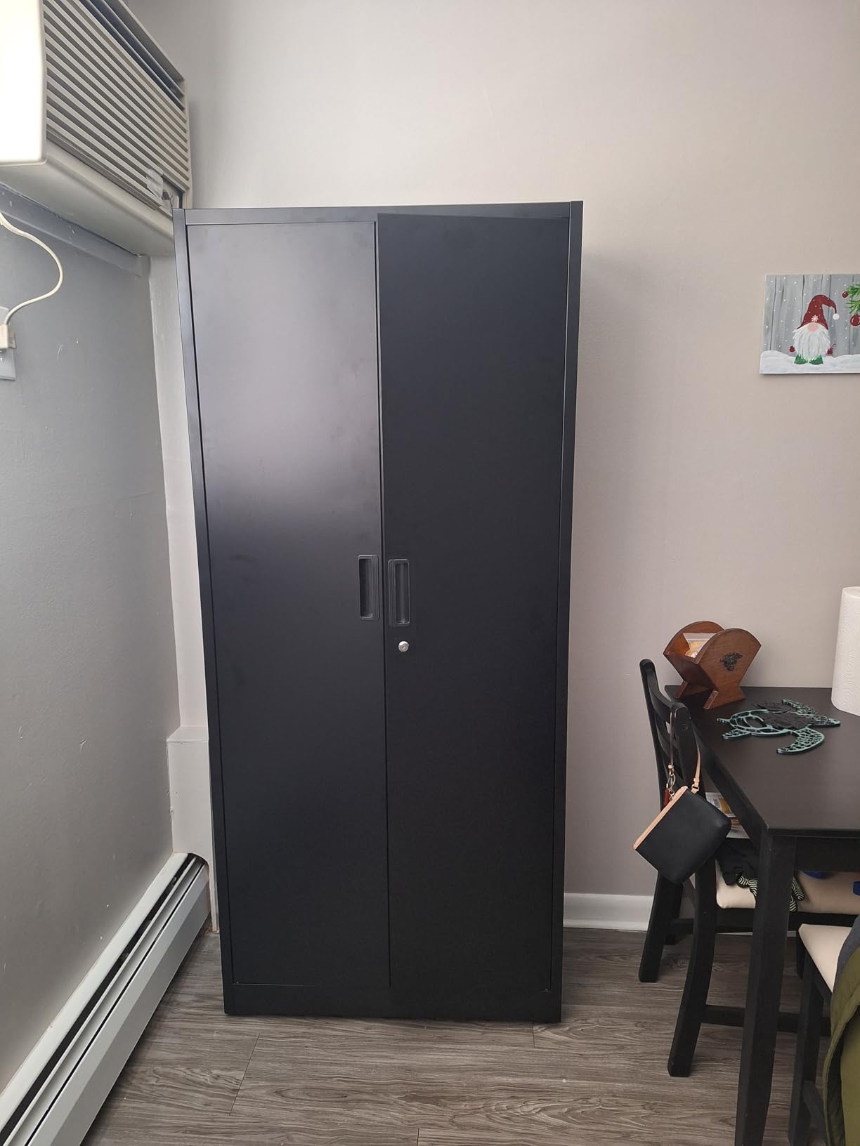 Garage Storage Cabinet with 2 Drawers and Pegboard, Locking Metal Storage Cabinet with Doors and 2 Adjustable Shelves, 71