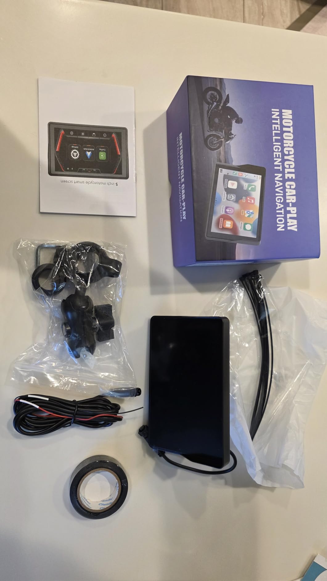 2026 YZW GPS Carplay 5 inch for Motorcycle with Wireless CarPlay & Android Auto, IP69K Waterproof Touch Screen, GPS Navigation, Supports Bluetooth, Siri, Google Assistant, Voice Control, Bracket customer photo 1