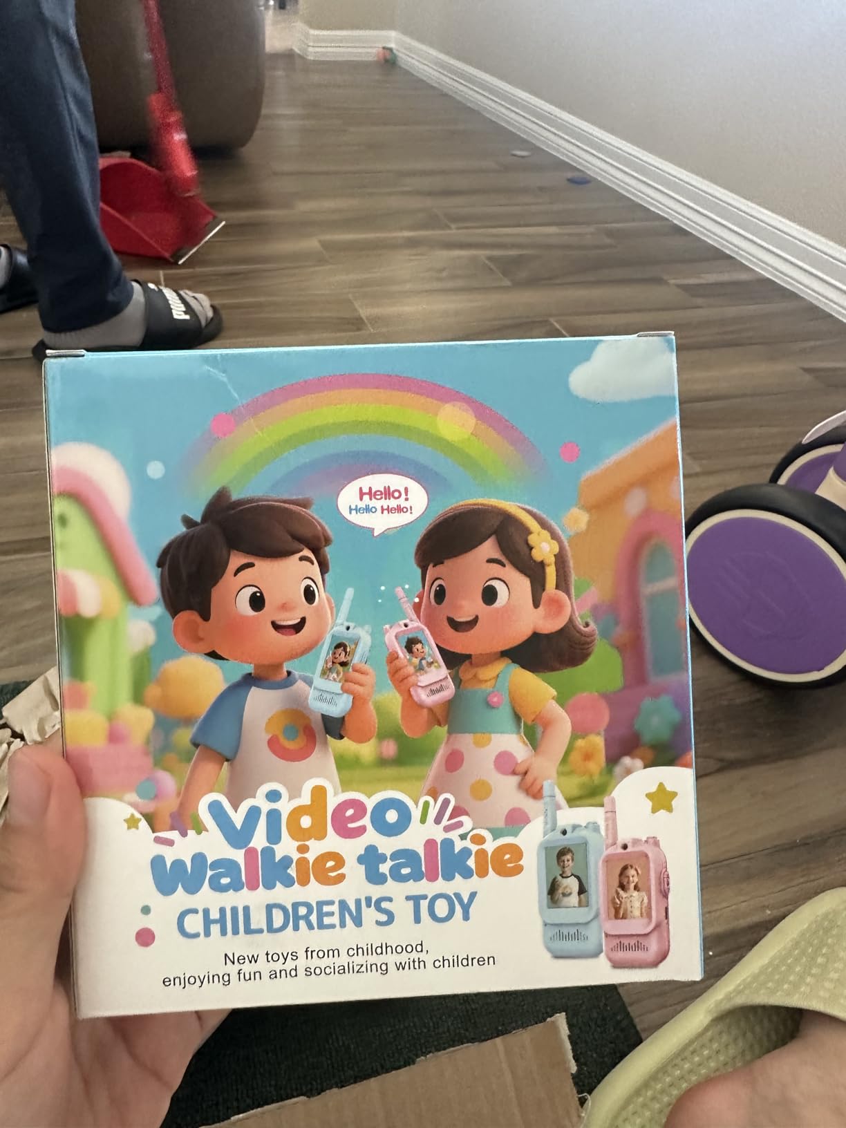 Walkie Talkies for Kids Pack of 2, Rechargeable Long Range Two Way Radios Toys for Boys Girls Age 3-5, Outdoor Adventure Camping Hiking, Birthday with Pink Blue Design customer photo 1