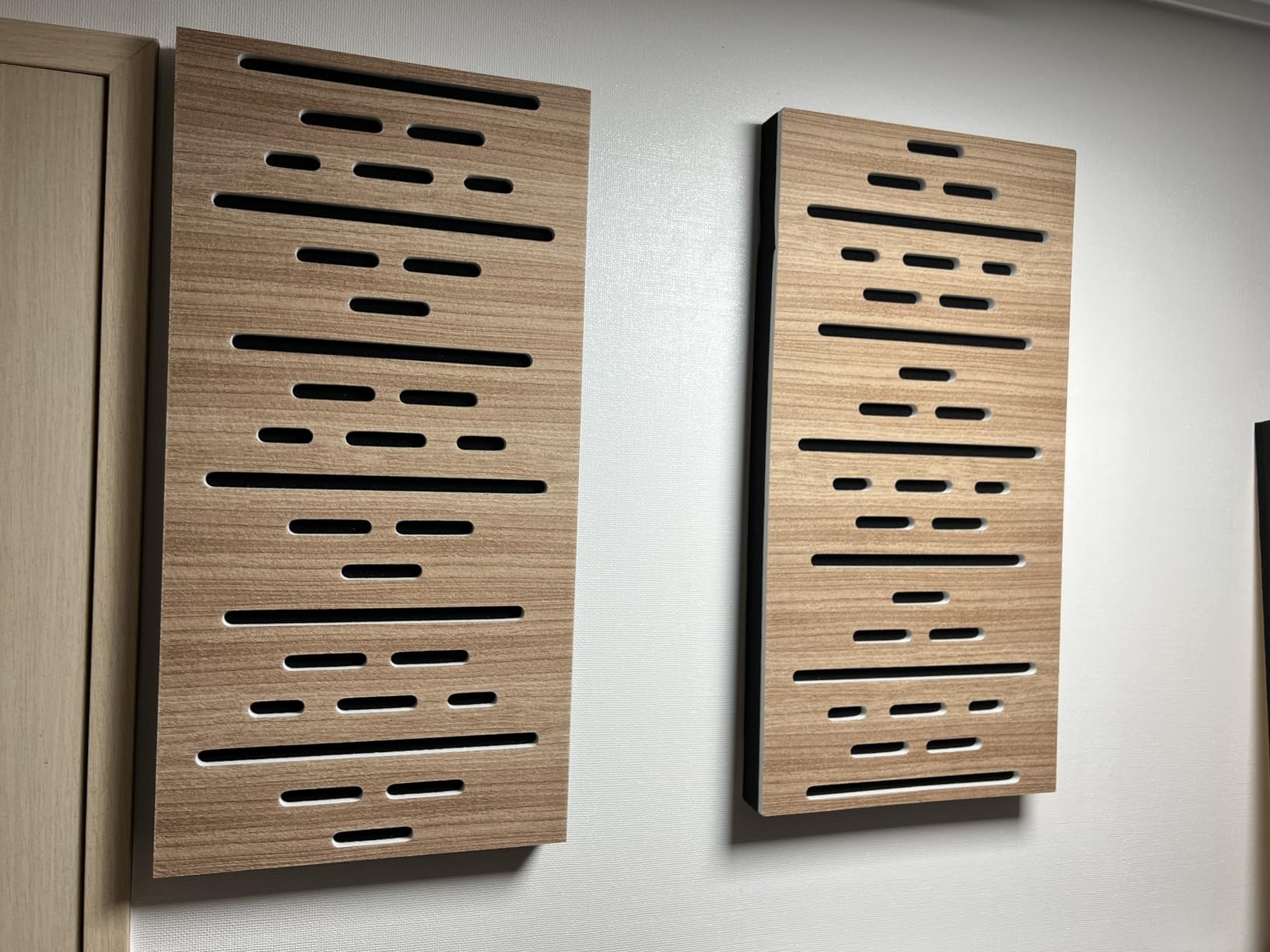 4Pack Acoustic Wall Panel Self-Adhesive Soundproof Foam Panels for Wall, 3D Perforated Tri-Layer Polyester Fiber Decorative Acoustic Insulation for Recording Studio, 24×12×1.78