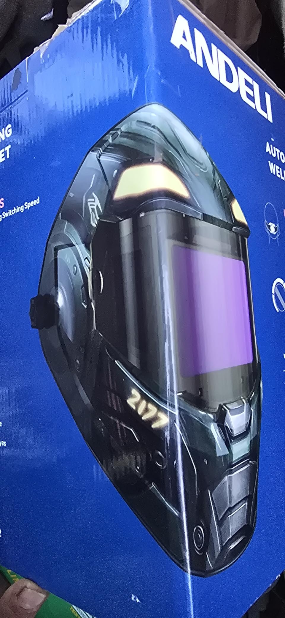 ANDELI Auto Darkening Welding Helmet with Light-Full Digital Filter, 7.2