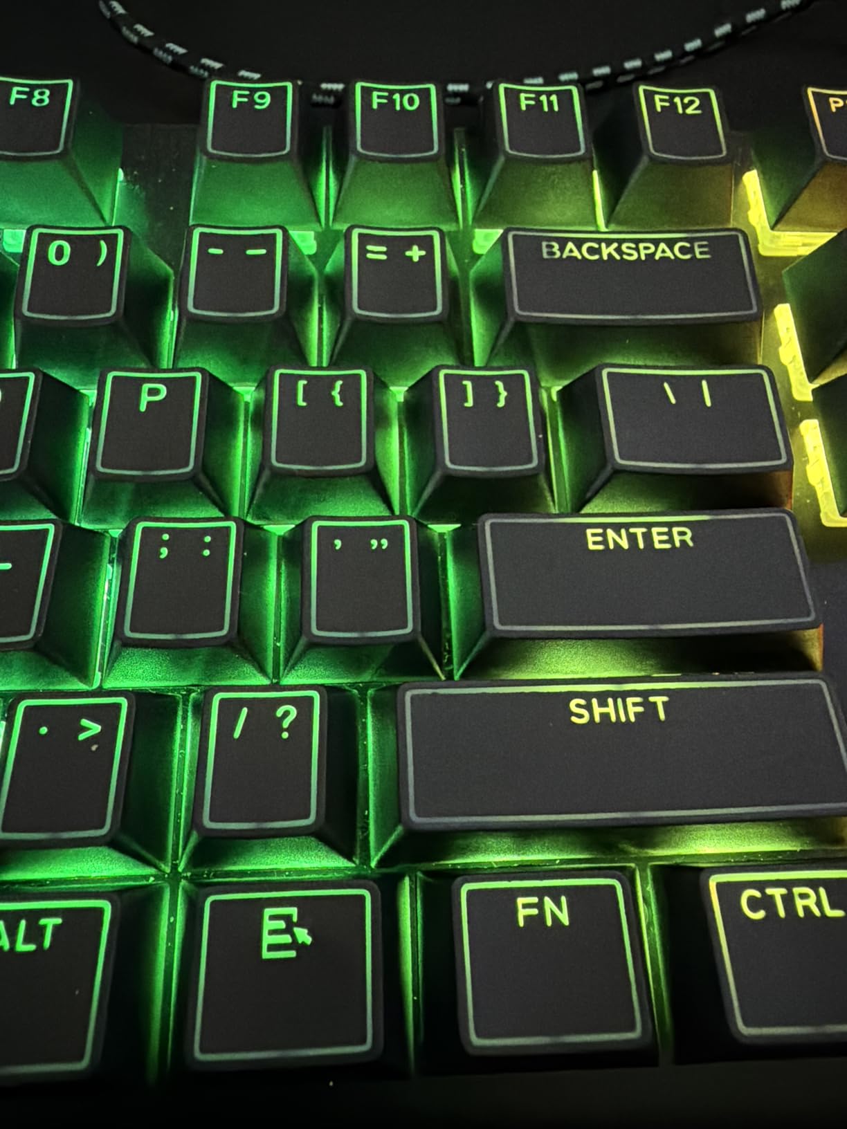 EPOMAKER Glintrix PBT Shine Through Keycaps, Arris & Keys Backlit, Double Shot, Cherry Profile, 60/75/96/Full Size, Custom Keyboard Keycaps Set for Mechanical Gaming Keyboard (Black) customer photo 2