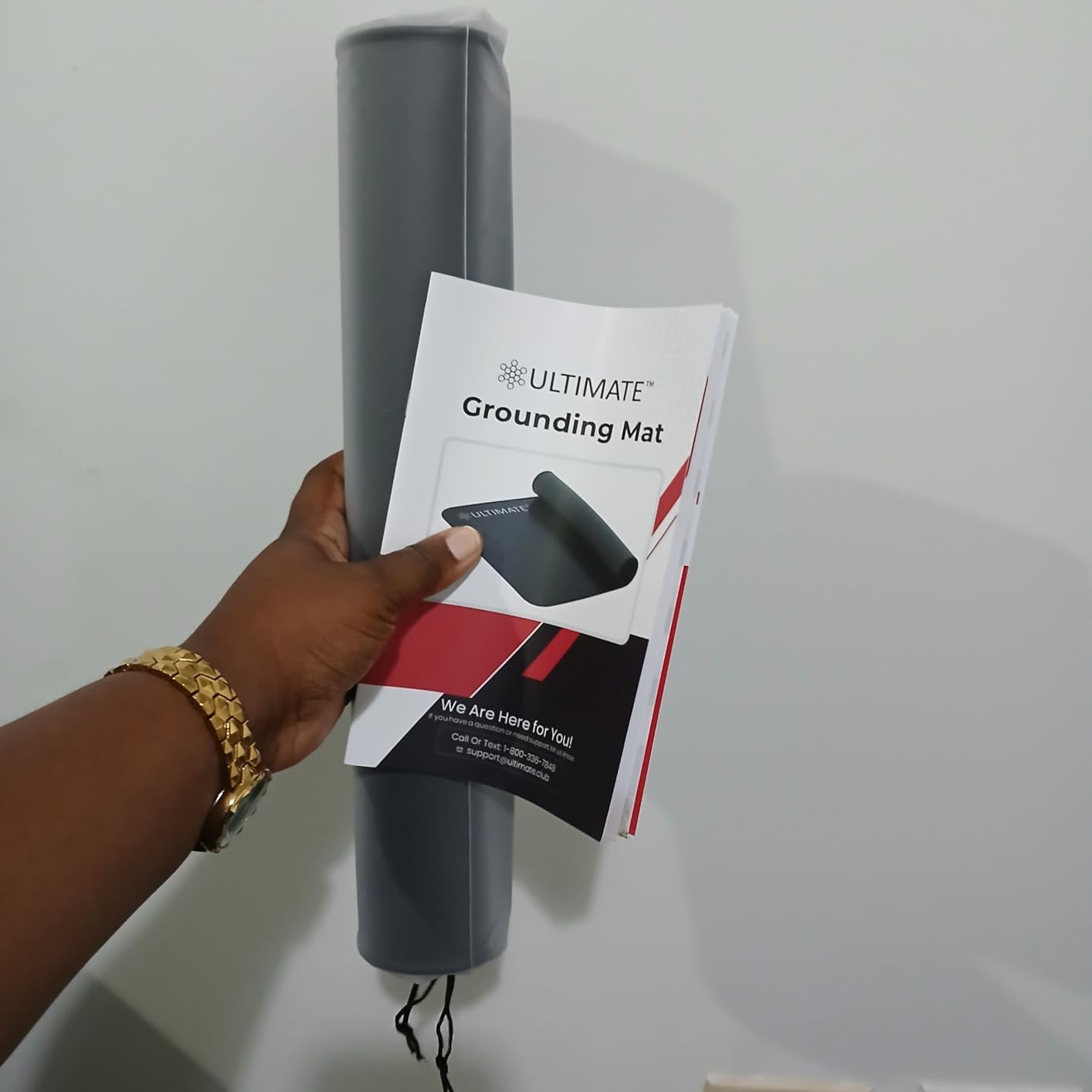 Ultimate Grounding Mat, Conductive Carbon Grounded Pad. Supports Sleep, Energy, Pain Relief, Inflammation & Wellness. Connect to The Earth Indoors. with 18-Foot Grounding Cord customer photo 2