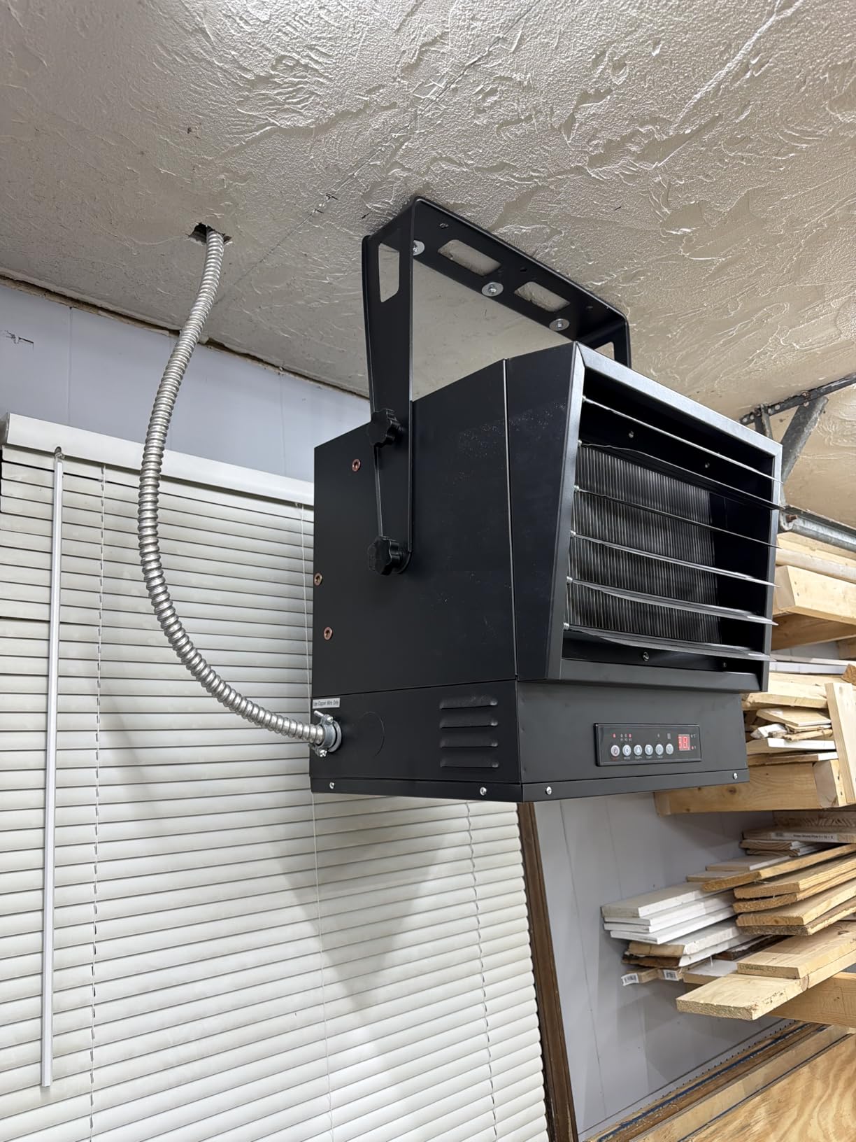 Electric Garage Heater for Indoor Use - 5000W, 240V Wall/Ceiling/Floor Mounted Shop Heater, Dual Overheat Protection & 3 Adjustable Angles, Industrial Heavy-Duty Heaters for Workshop, Warehouse customer photo 2