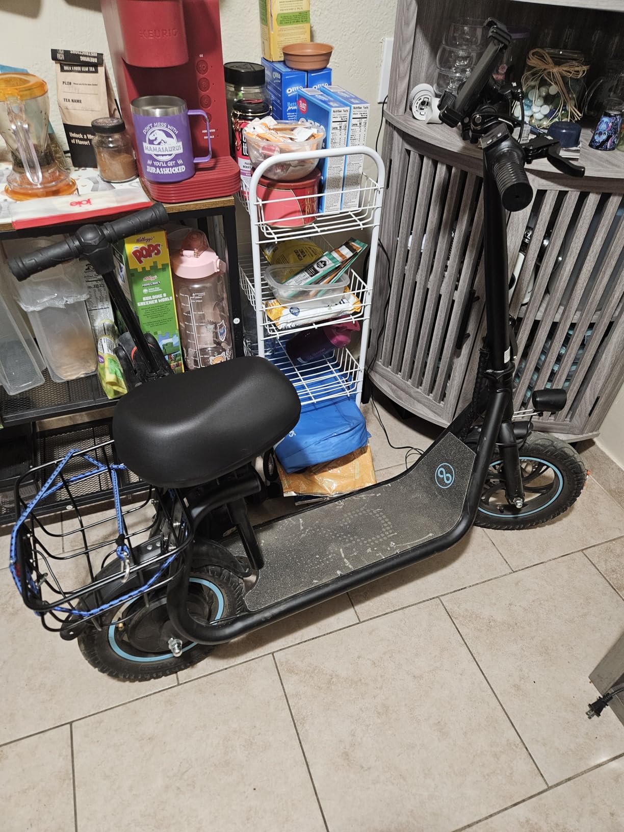 C1 Electric Scooter with Seat for Adults, 450W Motor, 20-Mile Range, 16 MPH, Foldable Commuter E-Scooter with Basket for Grocery, Pets, and Daily Commute - Classic Black customer photo 1