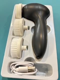 COSLUS FBX04 Powered Facial Cleansing Brush: Rechargeable Electric Face Cleanser for Sensitive & Acne-Prone Skin, 3 Brush Heads, 3 Speeds, 2-Direction Rotation, for Men Women IPX7, Deep Cleaning Blue customer photo 2