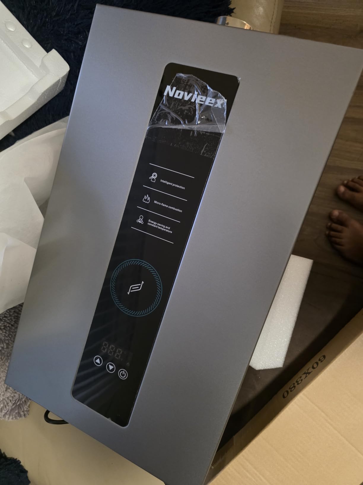 Tankless Water Heater, Novieex On Demand Water Heater Natural Gas, Up to 4.3 GPM, 100,000 BTU Instant Hot Water Heater with LED Display, Indoor Installation, 2-4 Point Use for Family Bathroom Kitchen customer photo 1