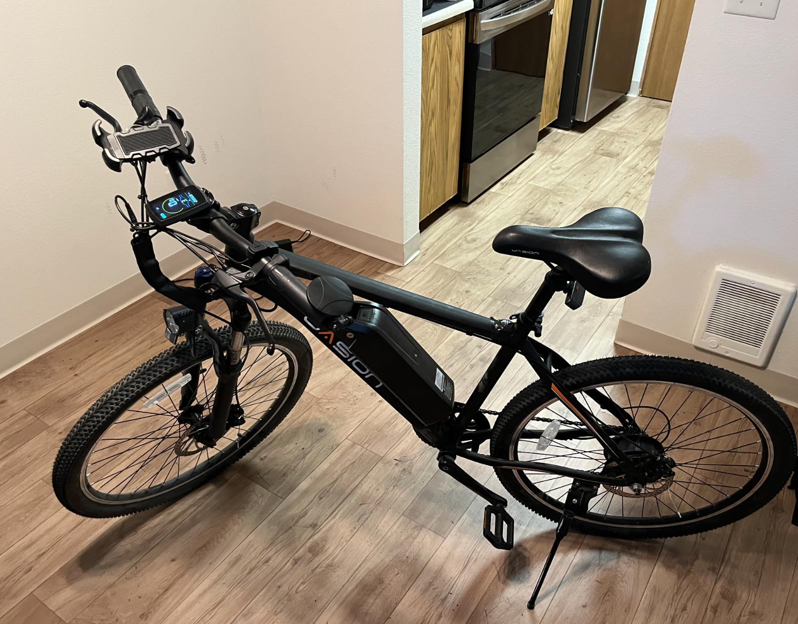 Jasion EB5 Electric Bike for Adults with Peak 1000W Brushless Motor, 40Miles 20MPH Commuting Electric Mountain Bike with 360Wh Removable Battery, 7-Speed, 26